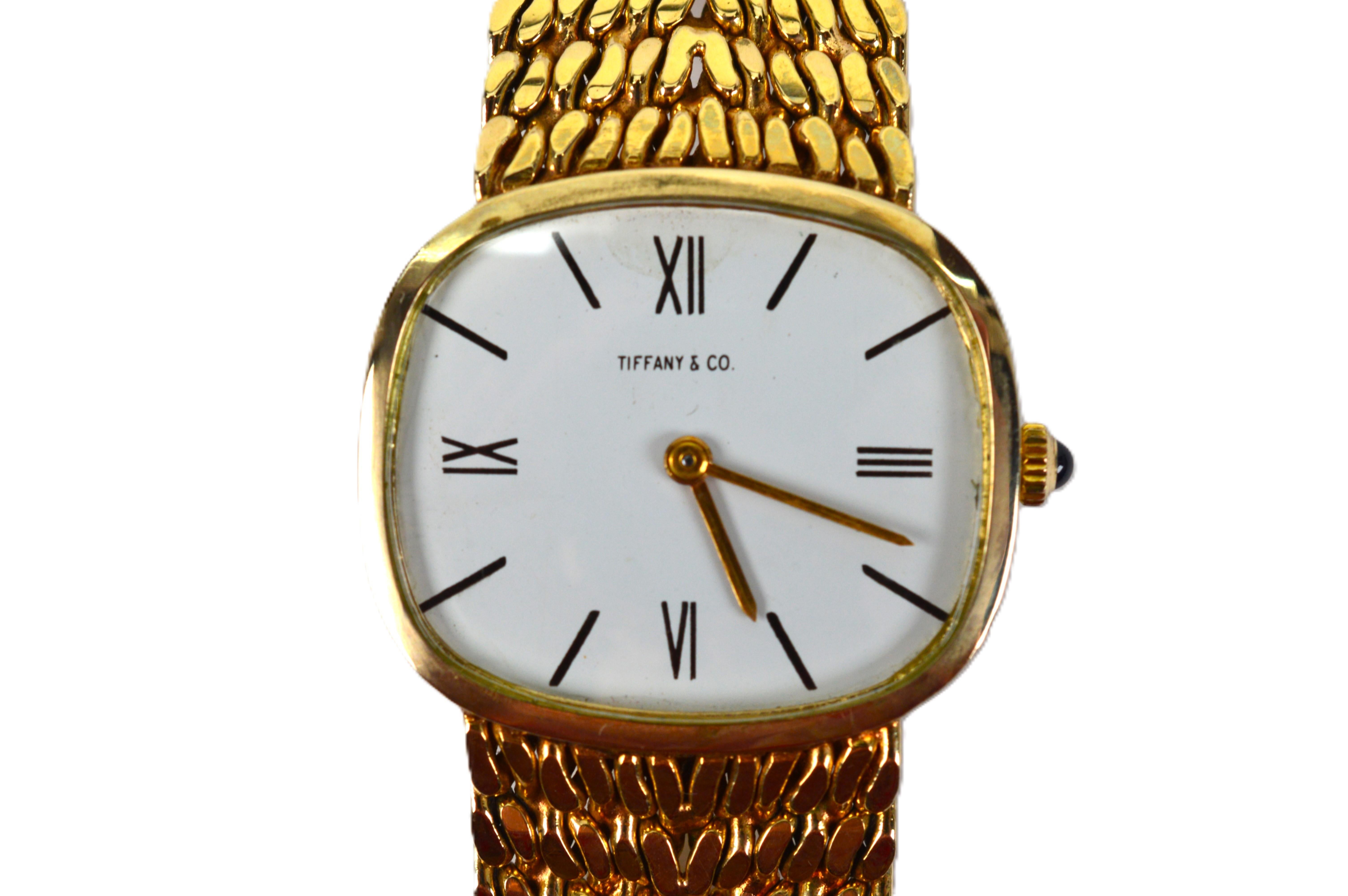 Reloj mecánico suizo 17J de oro amarillo de 18 quilates Tiffany & Co. en venta 10