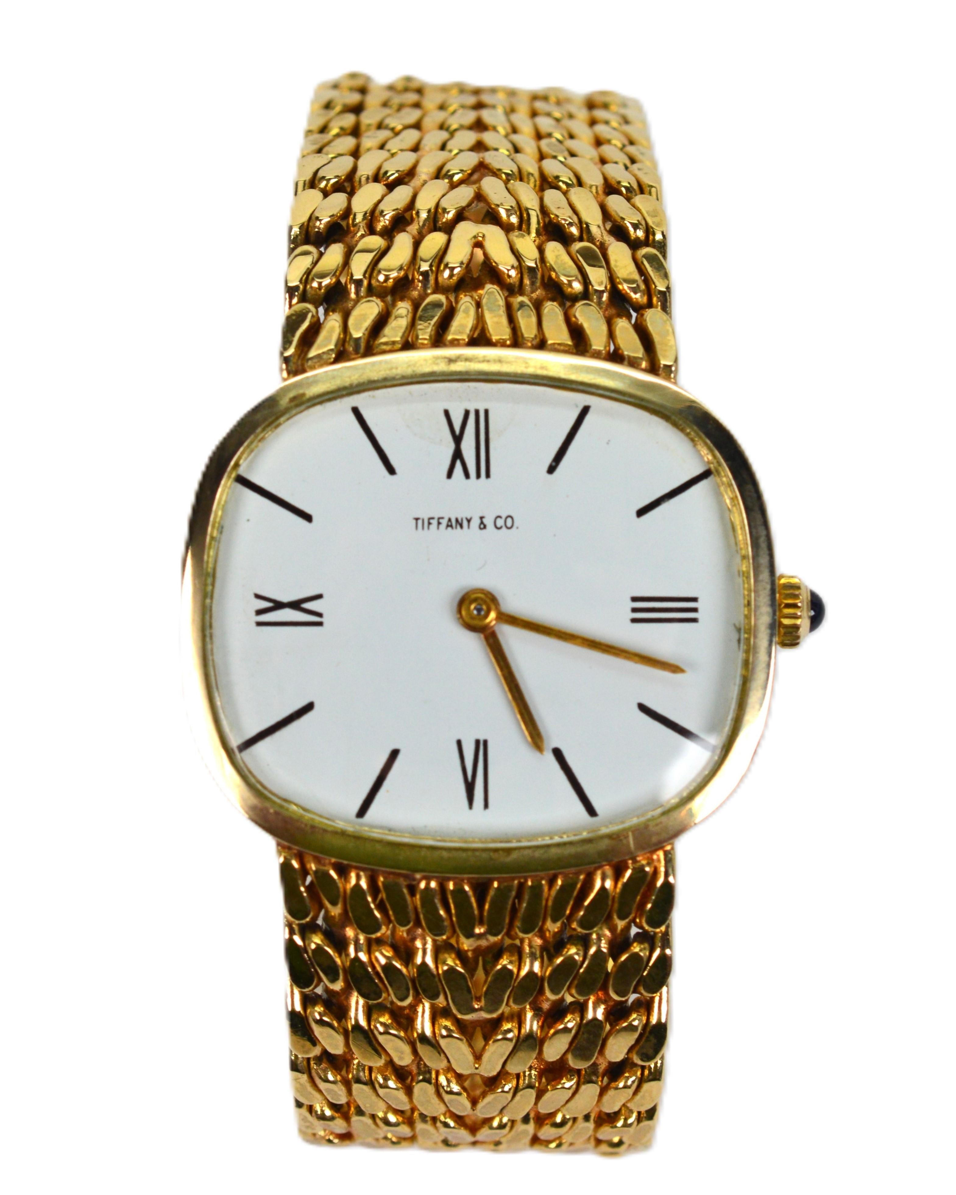 Reloj mecánico suizo 17J de oro amarillo de 18 quilates Tiffany & Co. Retro en venta