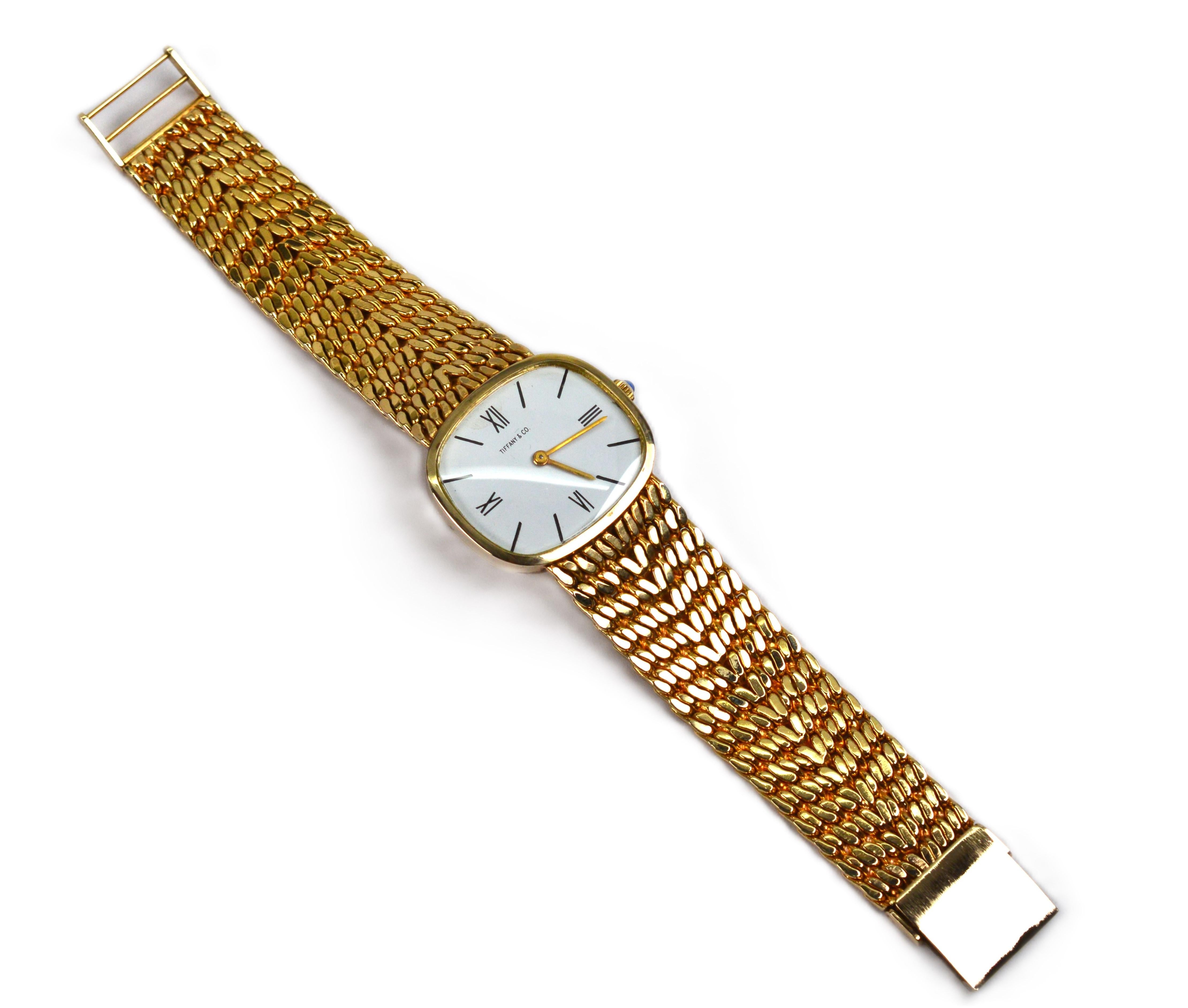 Reloj mecánico suizo 17J de oro amarillo de 18 quilates Tiffany & Co. en Bueno estado para la venta en Mount Kisco, NY
