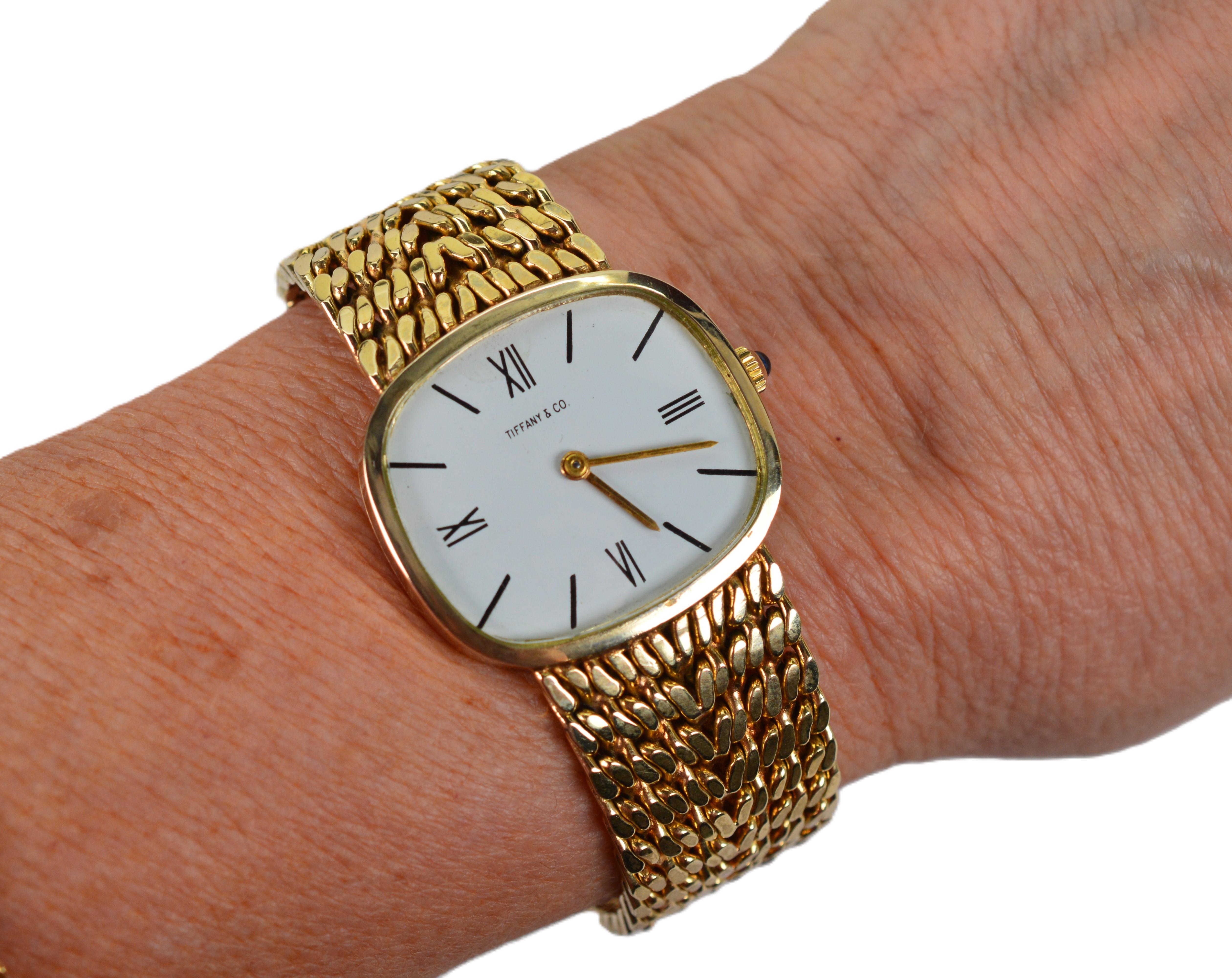 De las mujeres Reloj mecánico suizo 17J de oro amarillo de 18 quilates Tiffany & Co. en venta