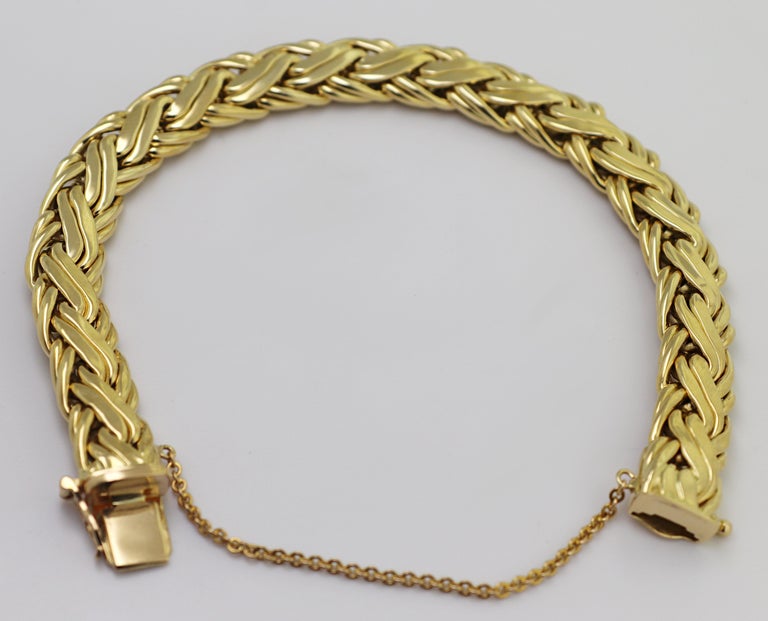 Tiffany and Co. 18K Yellow Gold Woven Bracelet For Sale at 1stDibs
