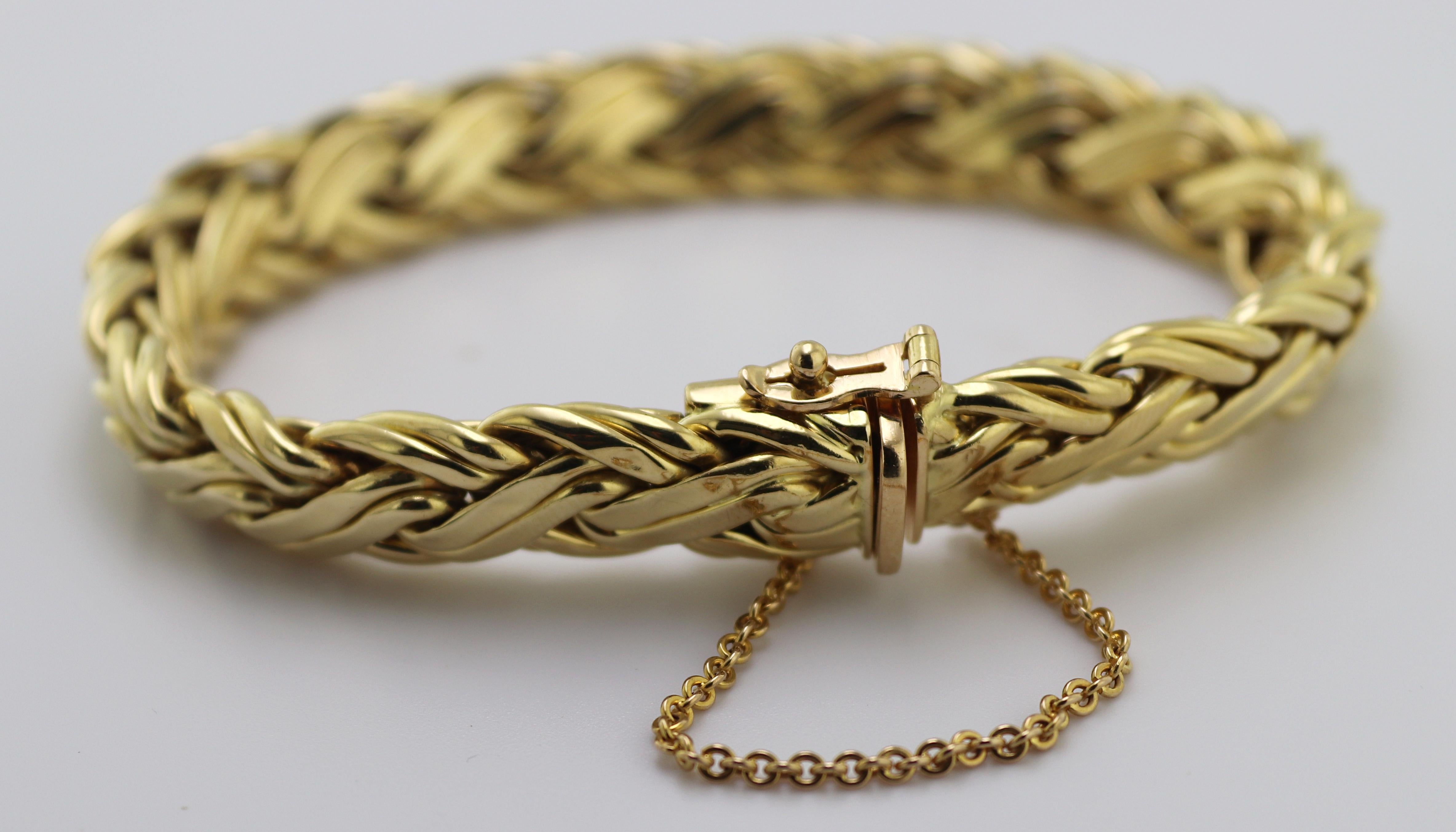 Tiffany & Co. Bracelet tissé en or jaune 18 carats Unisexe en vente