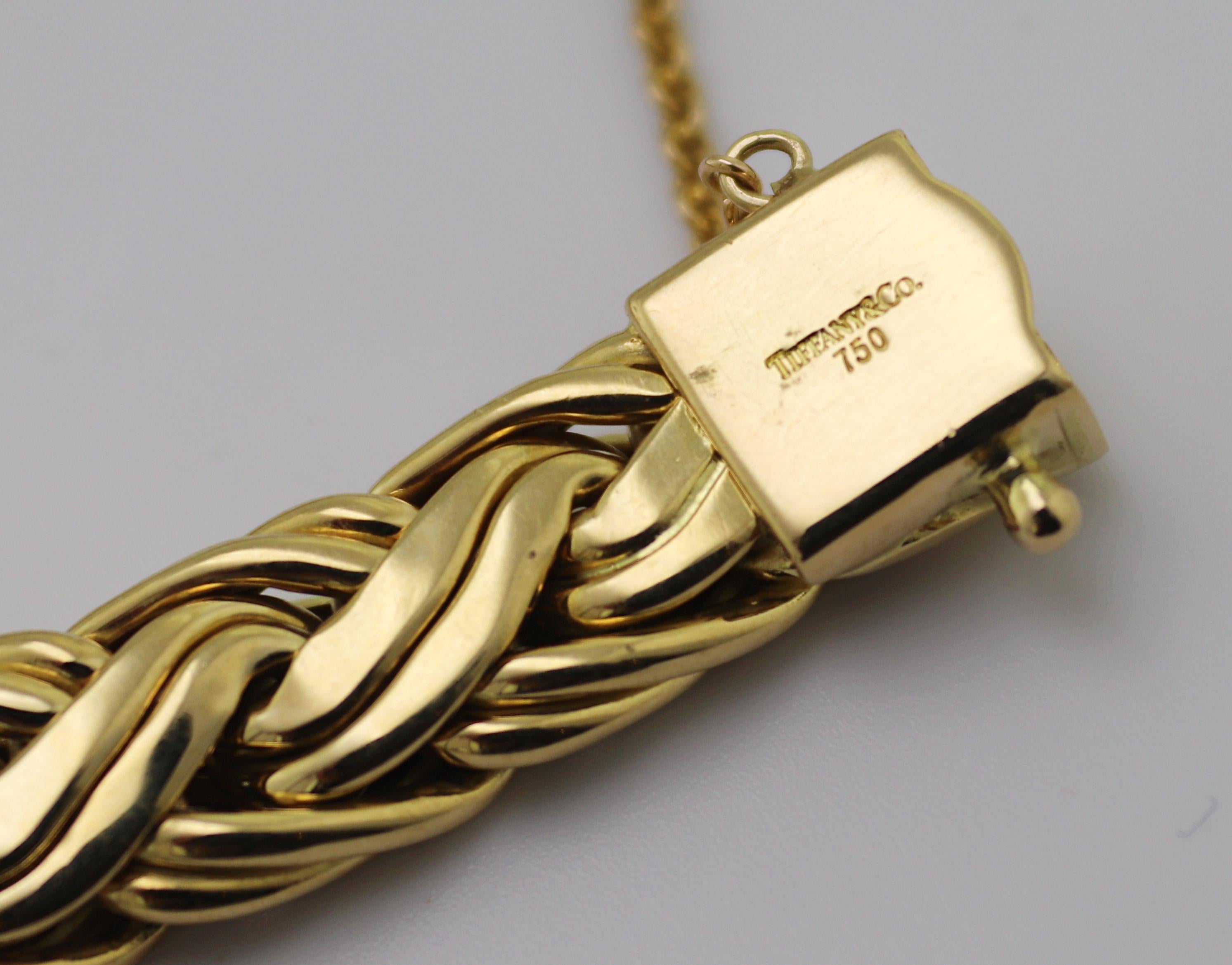 Tiffany & Co. Bracelet tissé en or jaune 18 carats en vente 2
