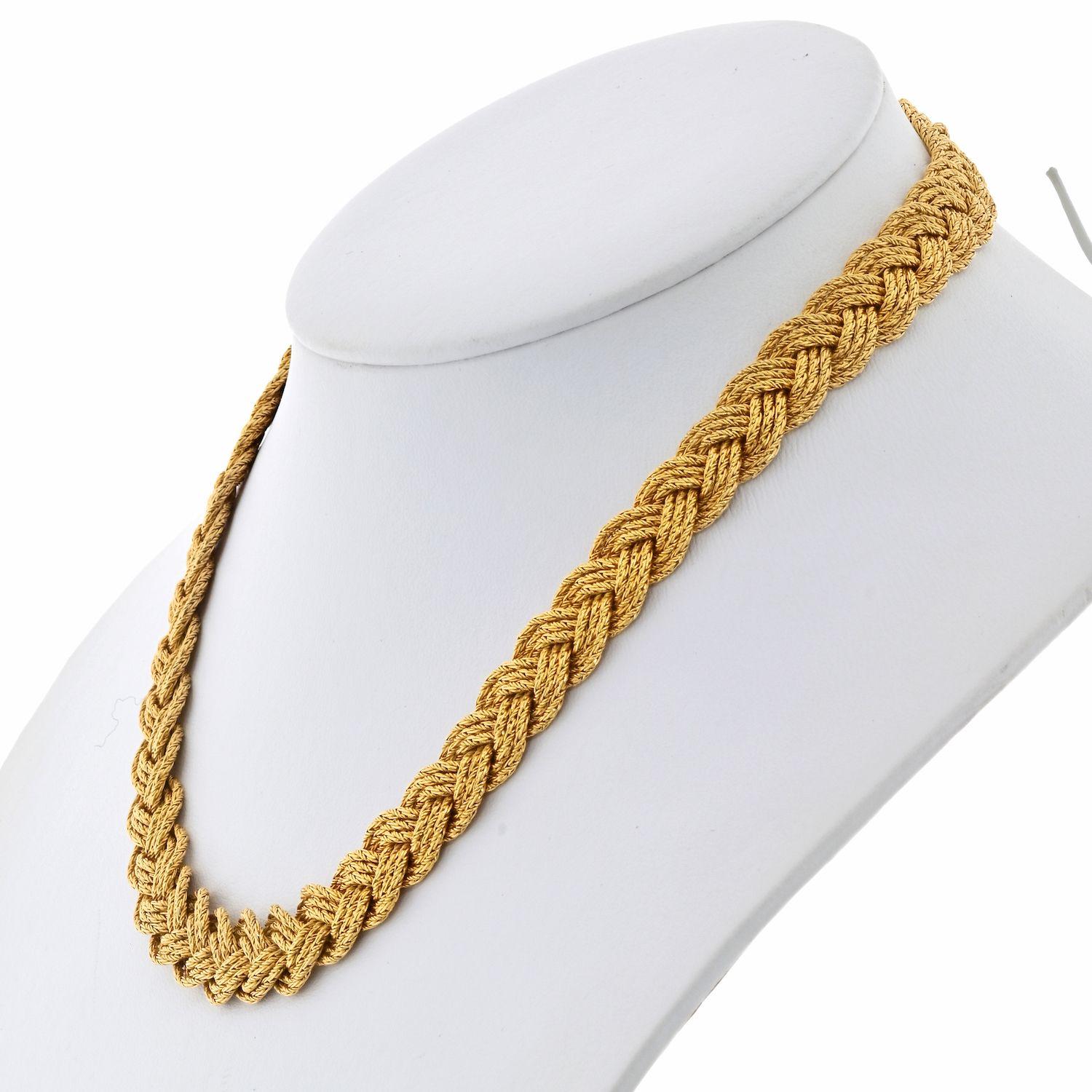 gold braided necklace