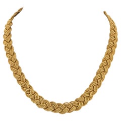 Tiffany & Co. 18K Yellow Gold Woven Braided Style Solid Gold Necklace