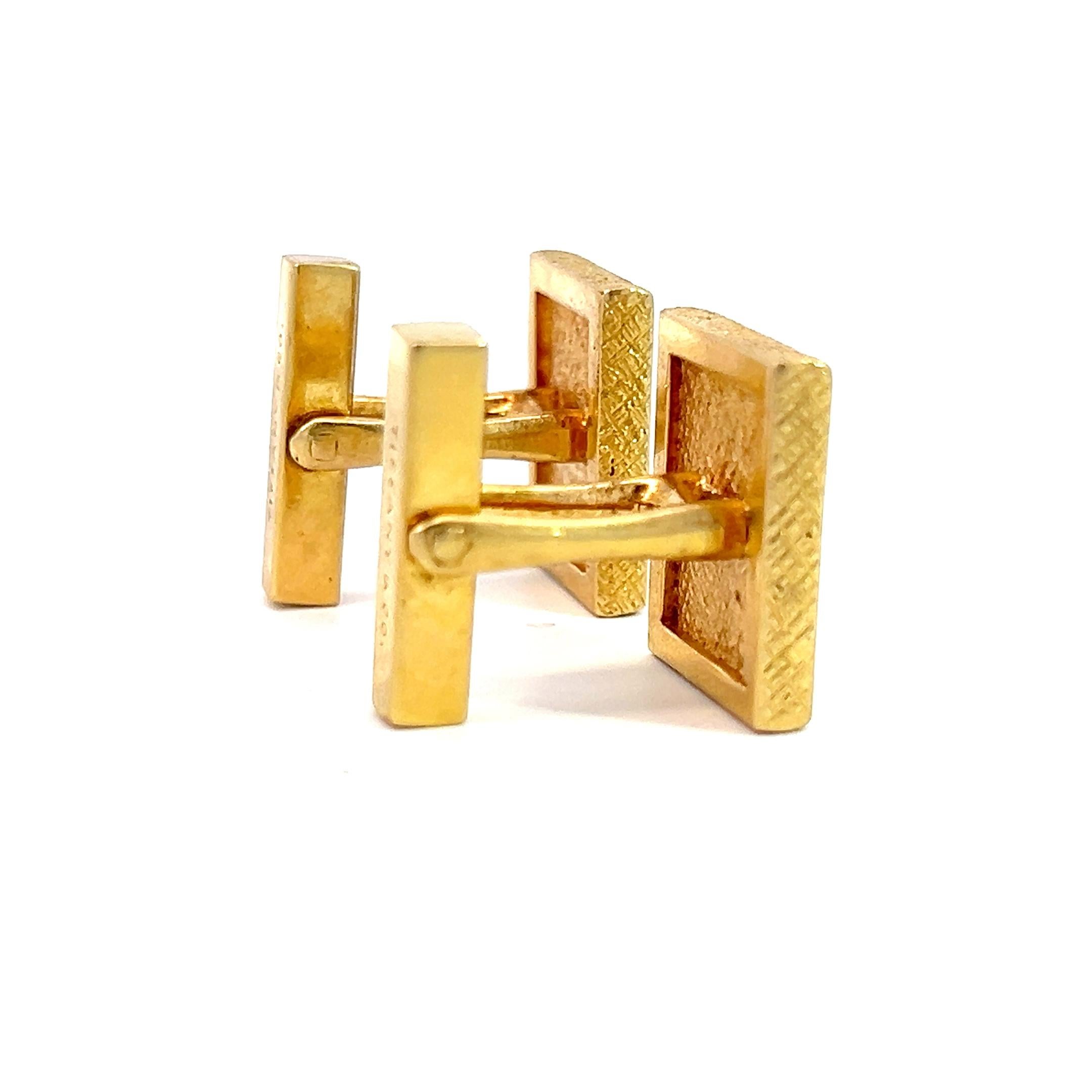 Gemelos Tejidos Tiffany & Co. de oro amarillo de 18 quilates en venta 2