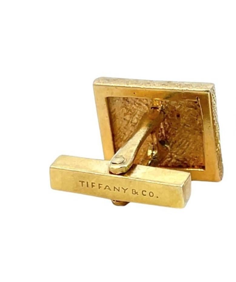 Gemelos Tejidos Tiffany & Co. de oro amarillo de 18 quilates en venta 3