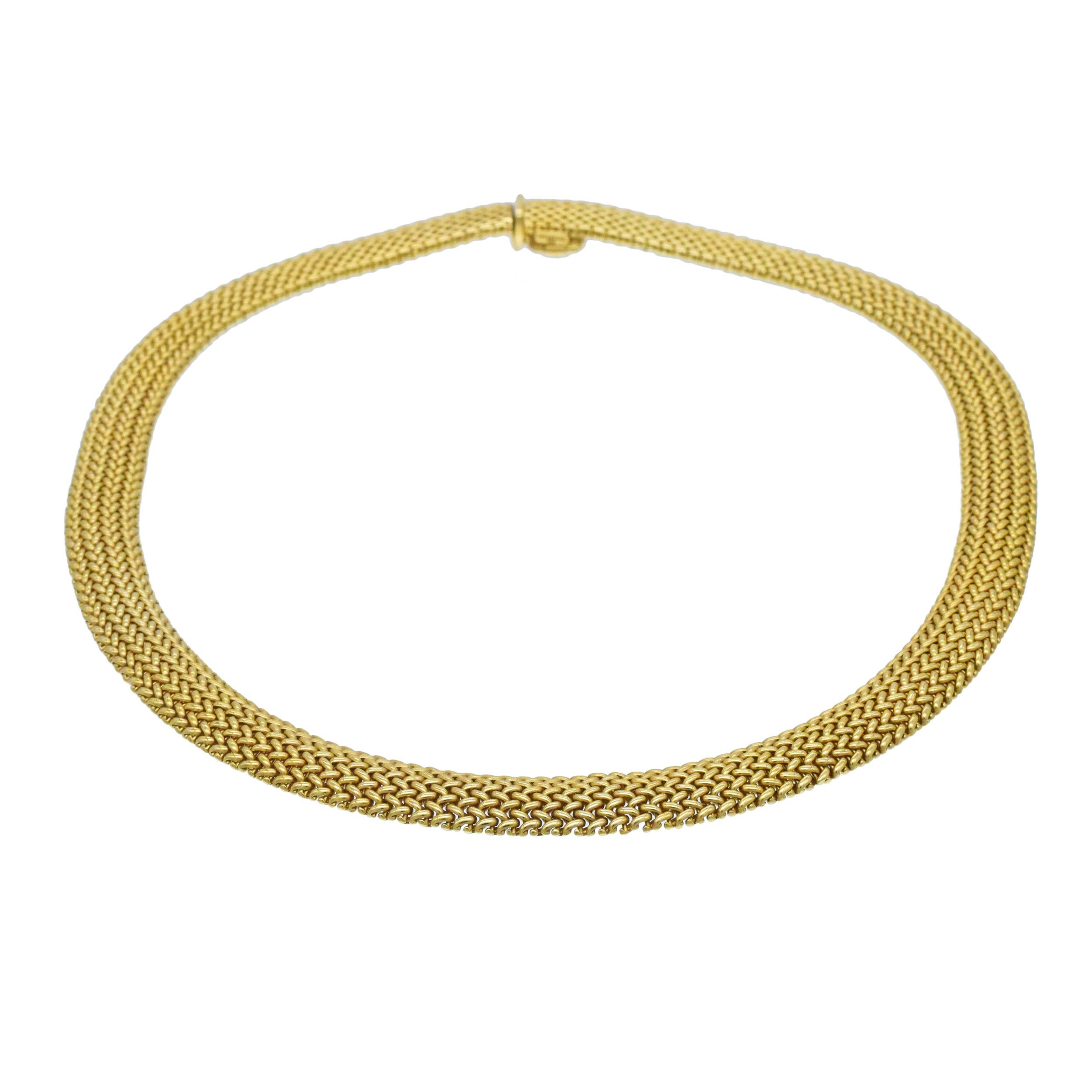 Tiffany & Co. 18k Yellow Gold Woven Necklace. In Excellent Condition For Sale In New York, NY