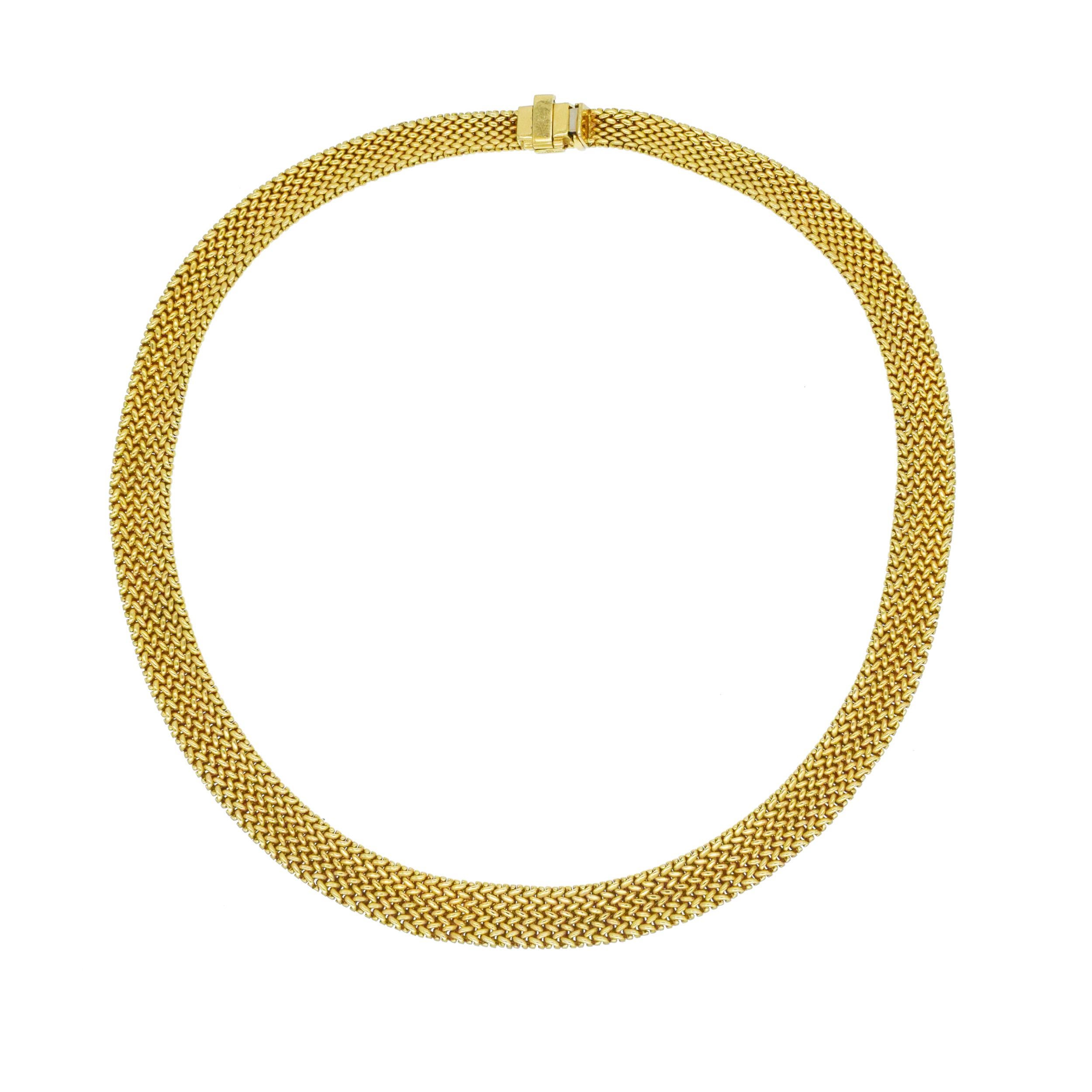 Tiffany & Co. 18k Yellow Gold Woven Necklace. For Sale 1