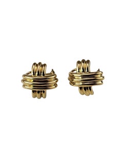 Tiffany & Co. 18K Gelbgold "X" Ohrringe #25243