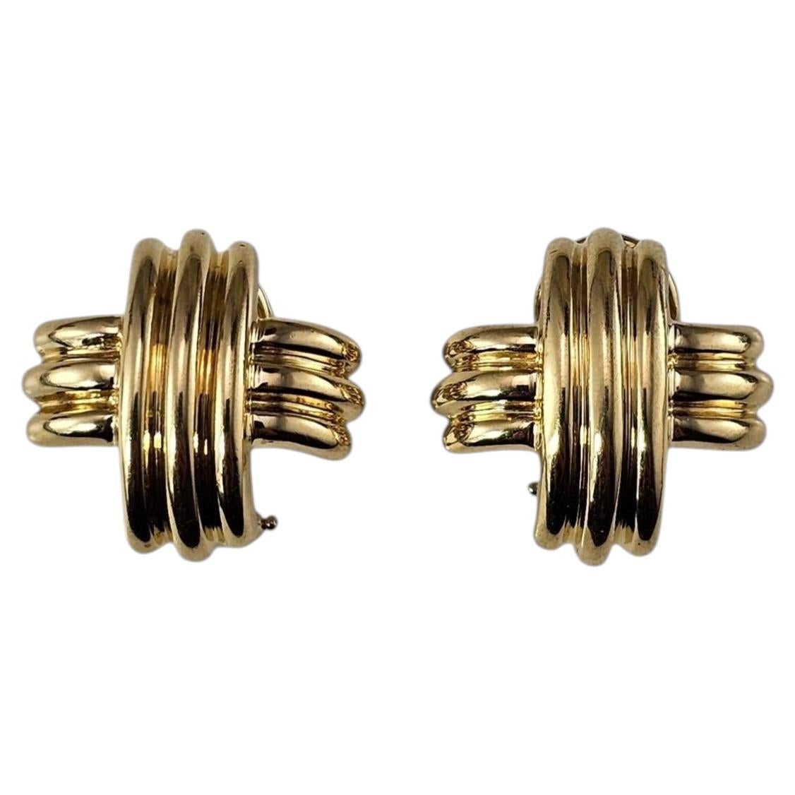 Pendientes "X" de oro amarillo de 18 quilates Tiffany & Co. #25243