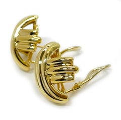 Tiffany & Co. 18K Yellow Gold "X" Omega Clip and Post Earrings