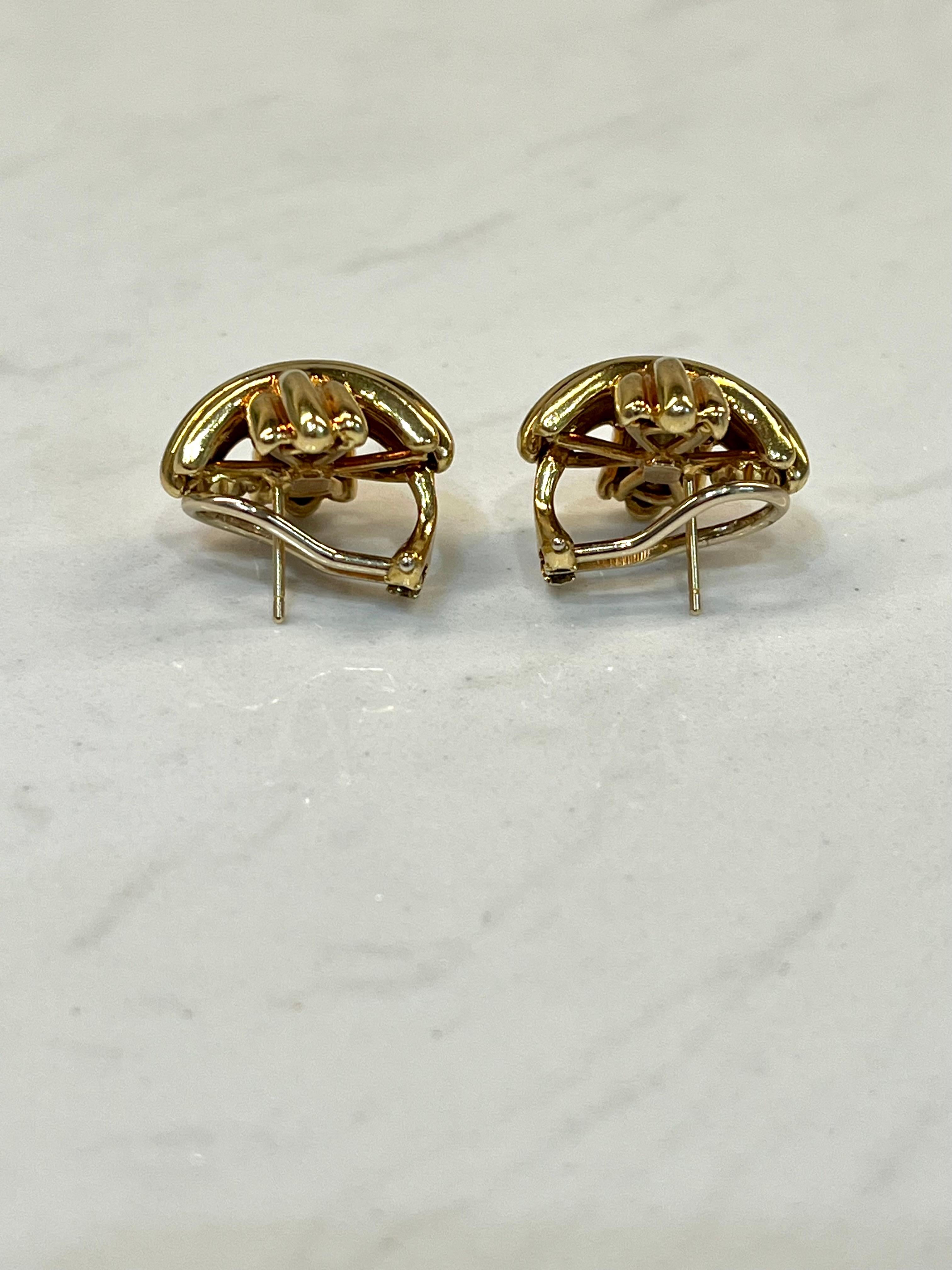 Tiffany & Co. 18 Karat Gelbgold X Signatur-Ohrringe Damen im Angebot