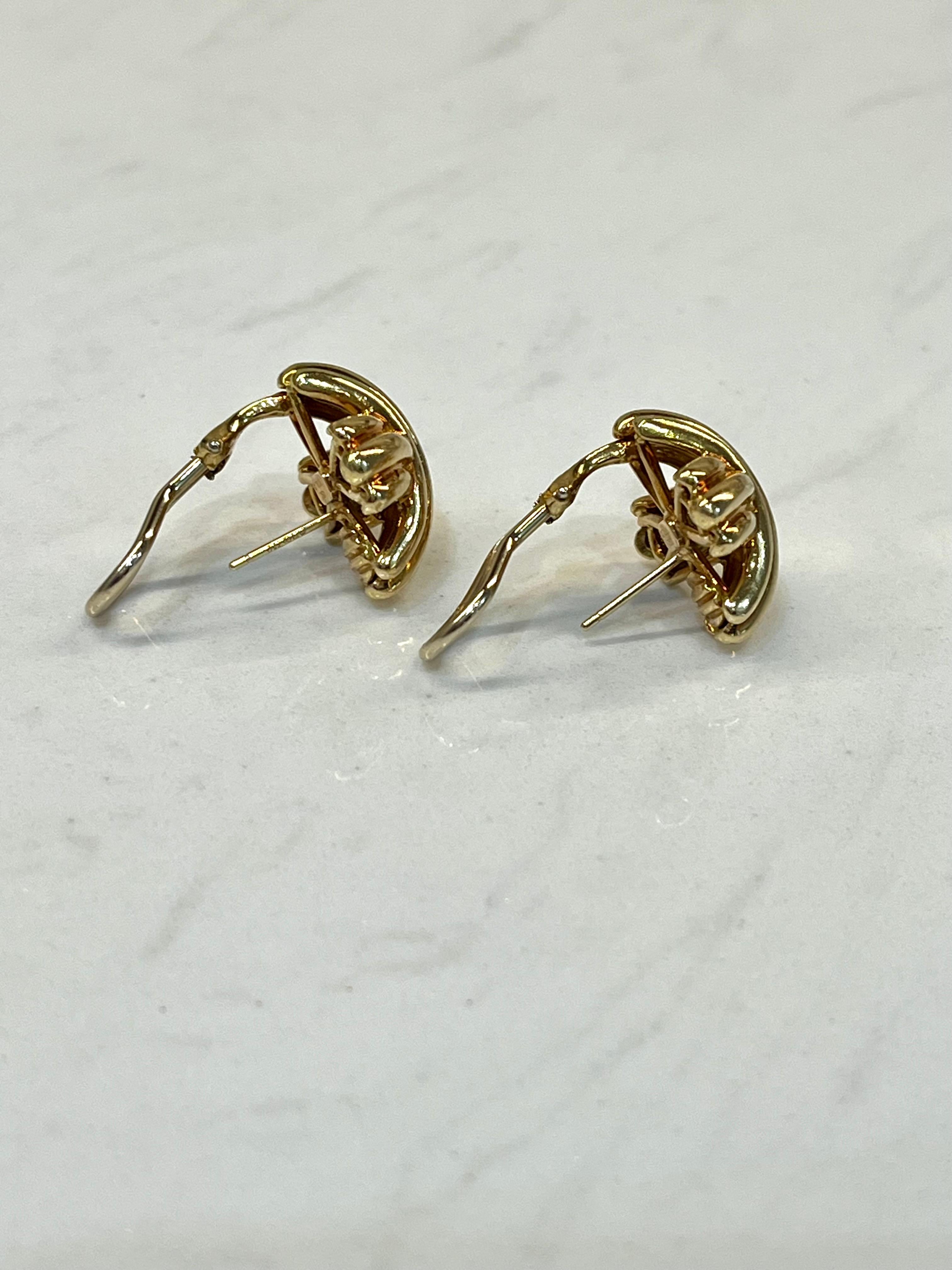 Tiffany & Co. 18 Karat Gelbgold X Signatur-Ohrringe im Angebot 1