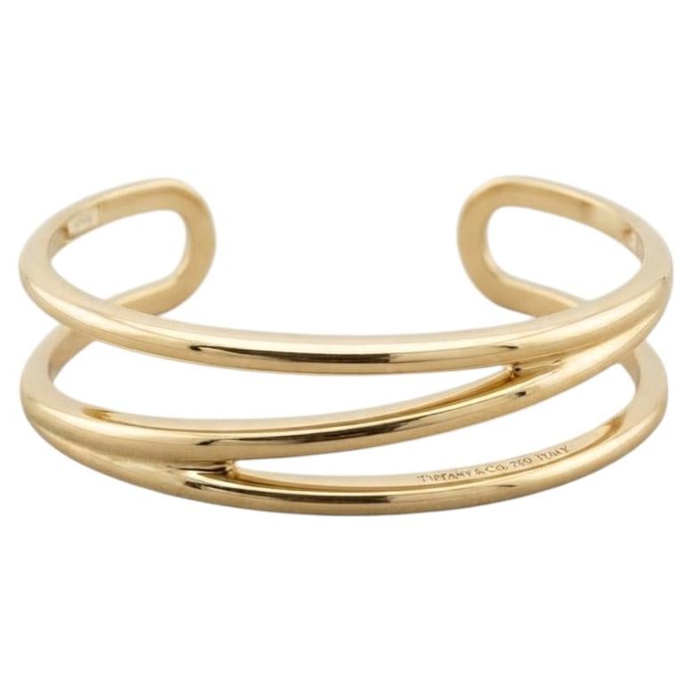 Tiffany & Co. 18k Yellow Gold Zig Zag Open Weave Cuff Bracelet