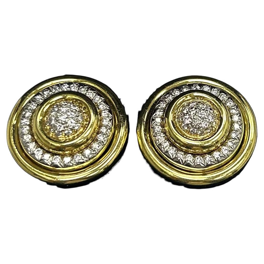 Tiffany & Co 18k YG Diamond Earrings