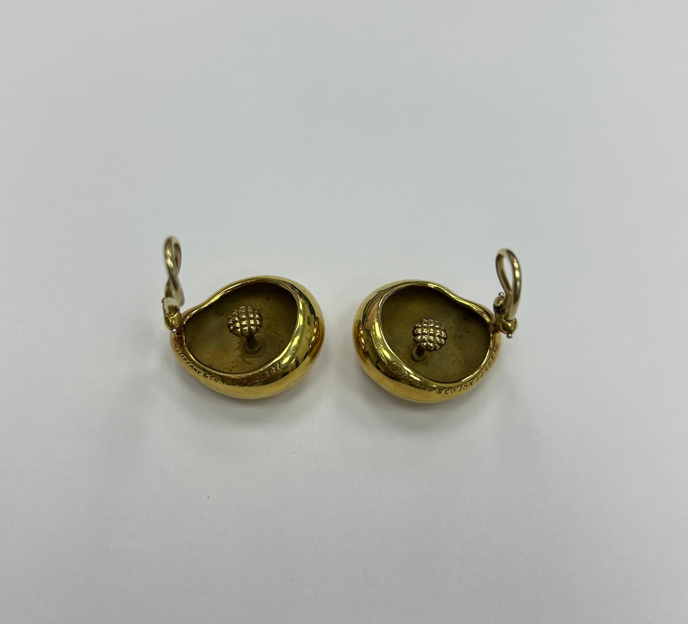 Women's Tiffany & Co 18k YG Peretti Earrings For Sale