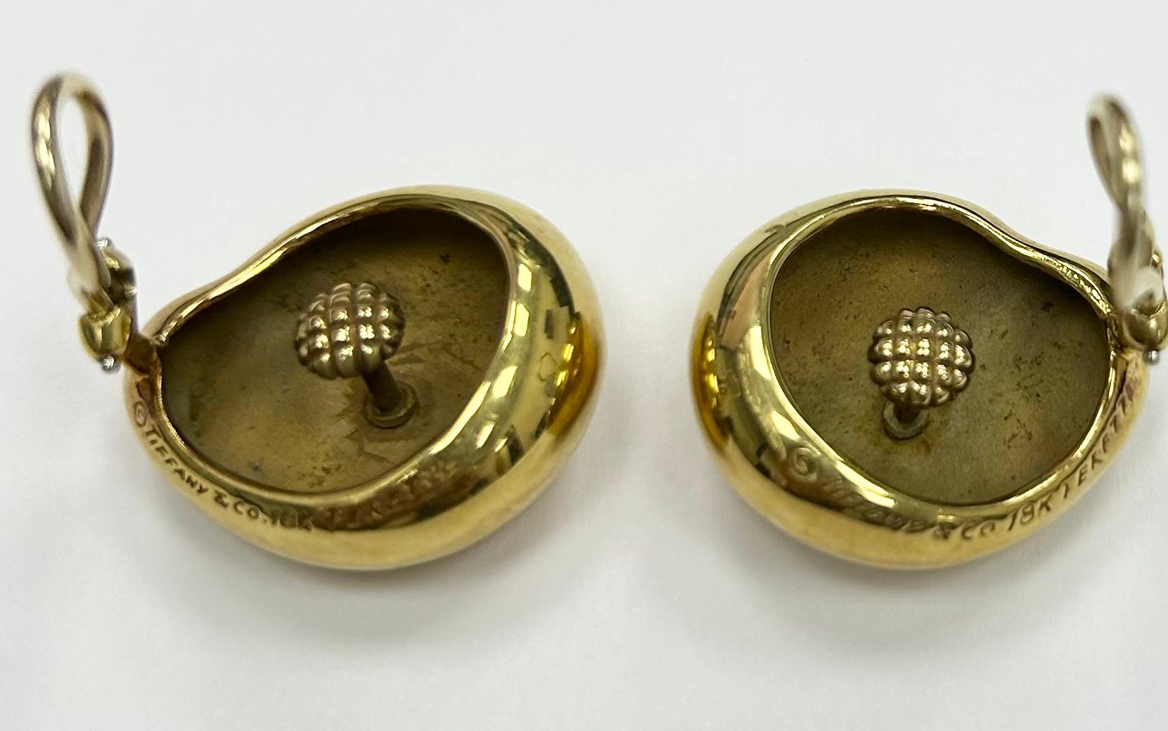 Tiffany & Co 18k YG Peretti Earrings For Sale 1