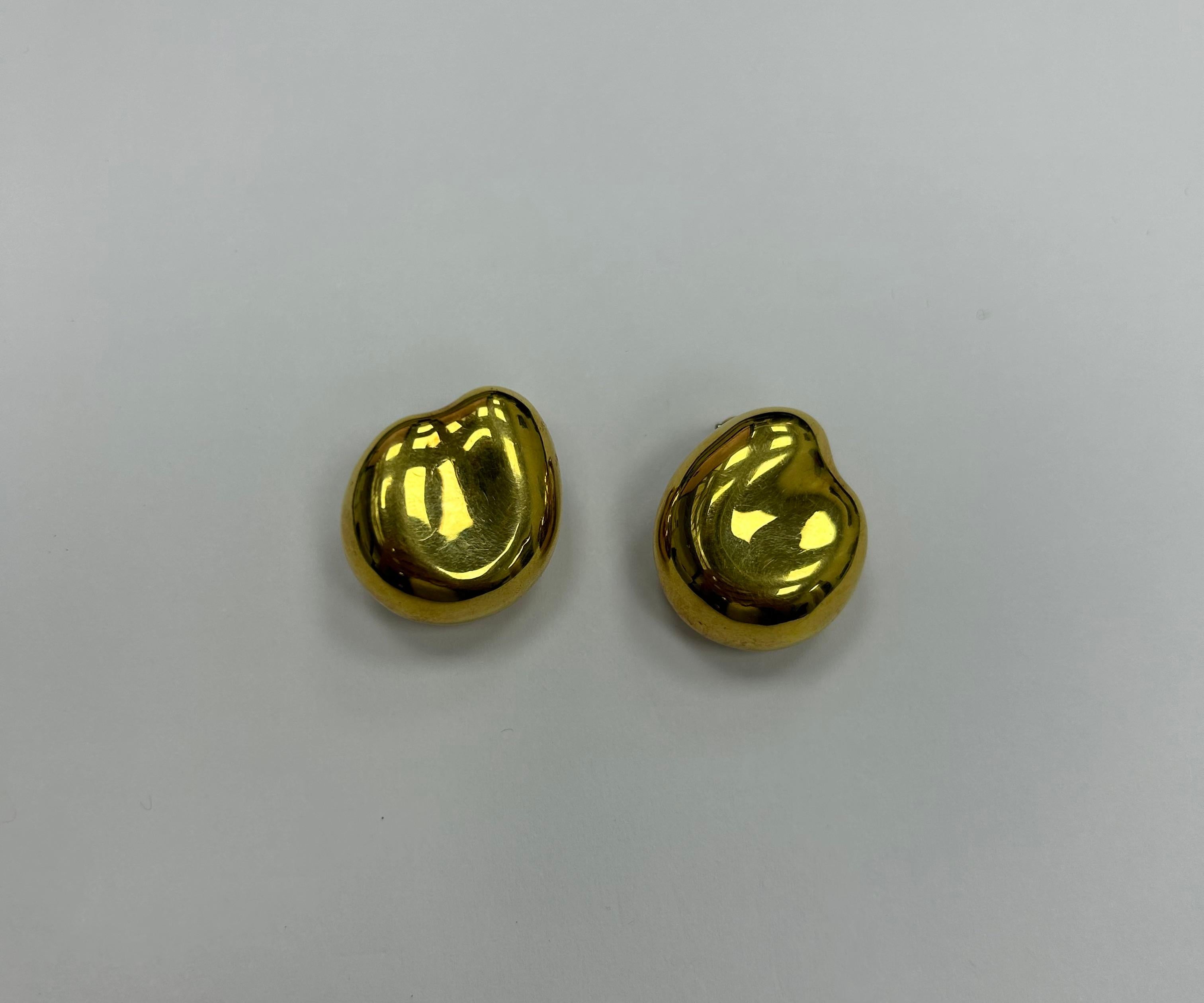 Tiffany & Co 18k YG Peretti Earrings For Sale 2