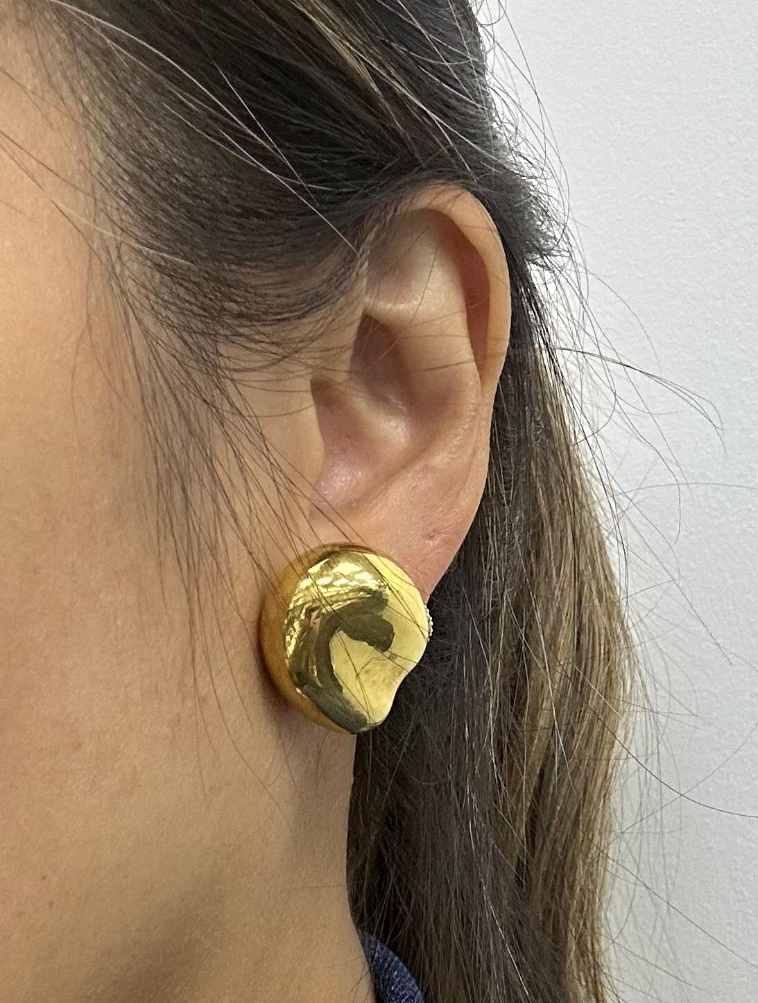 Tiffany & Co 18k YG Peretti Earrings For Sale 3