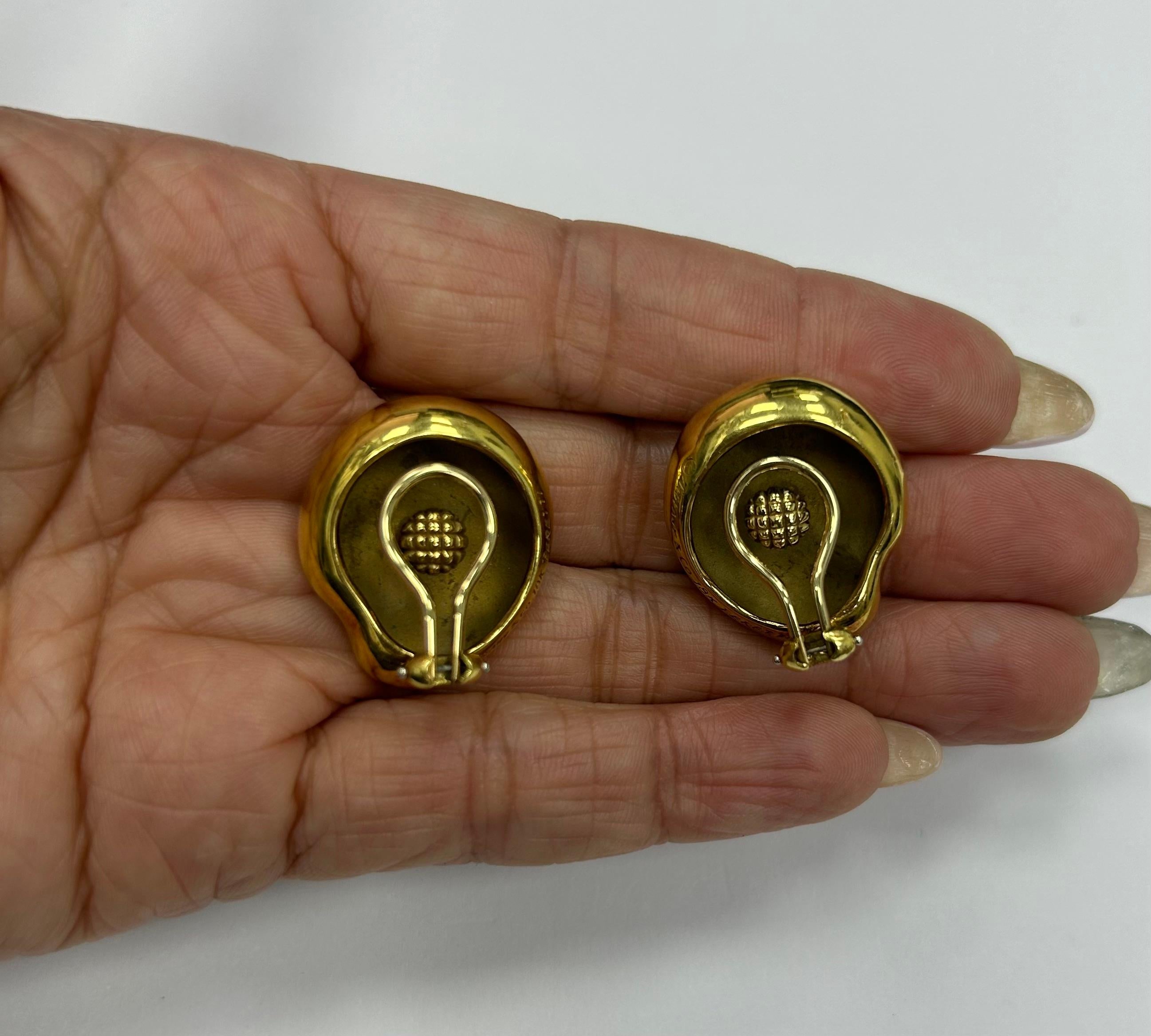 Tiffany & Co 18k YG Peretti Earrings For Sale 4