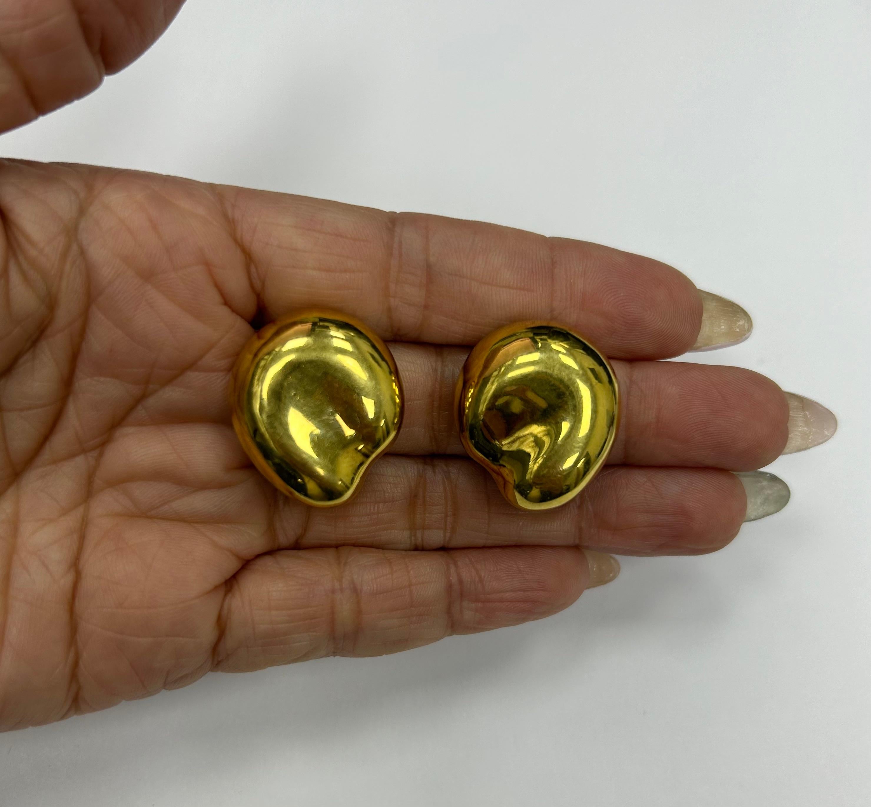 Tiffany & Co 18k YG Peretti Earrings For Sale 5