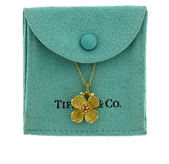Tiffany & Co. 18kt Dogwood Flower Pendant Necklace