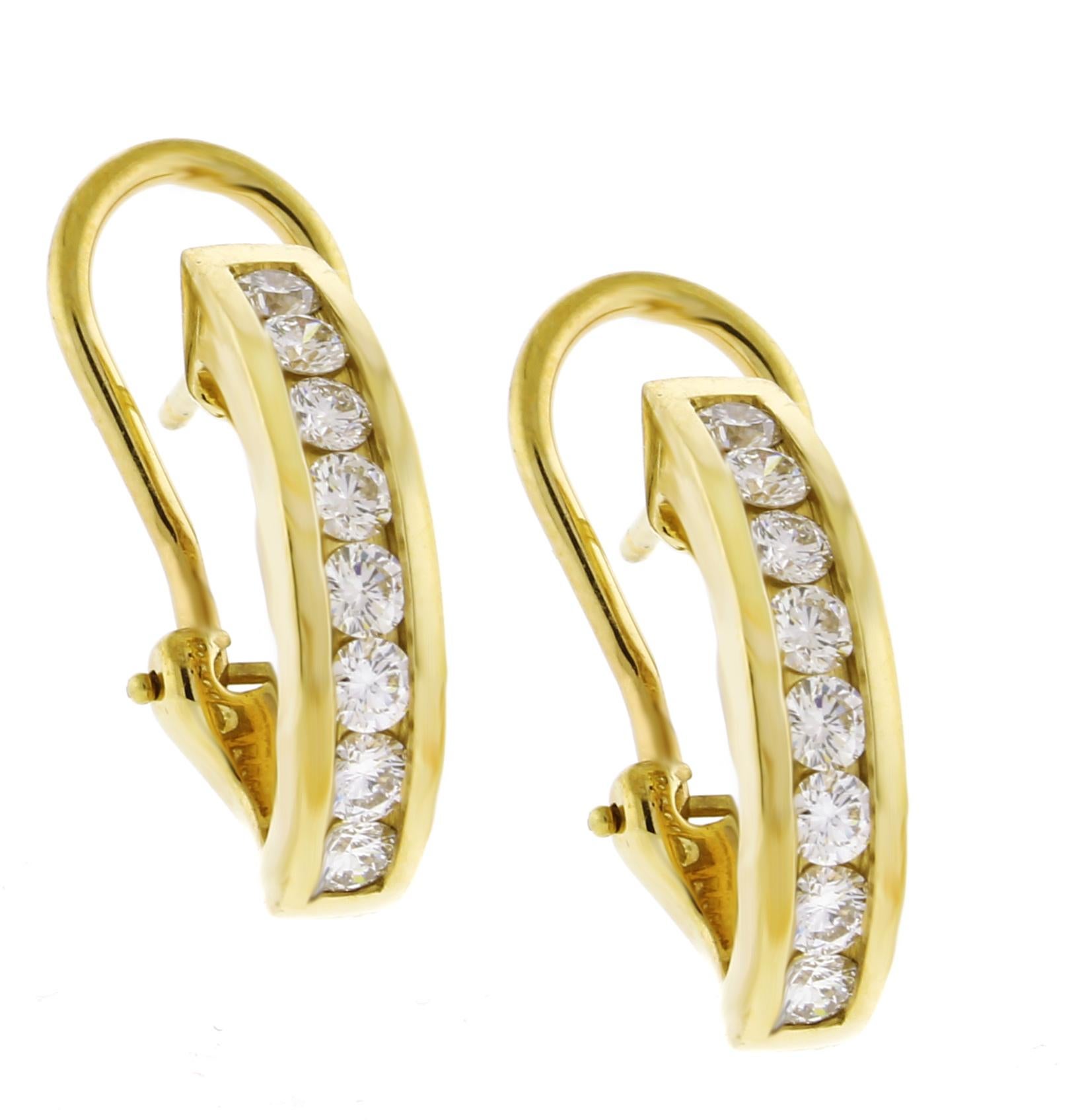 Tiffany & Co. 18kt Gold Hoop Earrings In Excellent Condition For Sale In Bethesda, MD