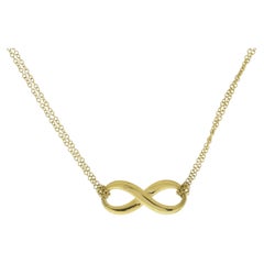 Tiffany & Co 18kt Gold Infinity Pendant Double Chain Necklace