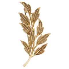 Retro Tiffany & Co. 18kt Gold Leaf Brooch