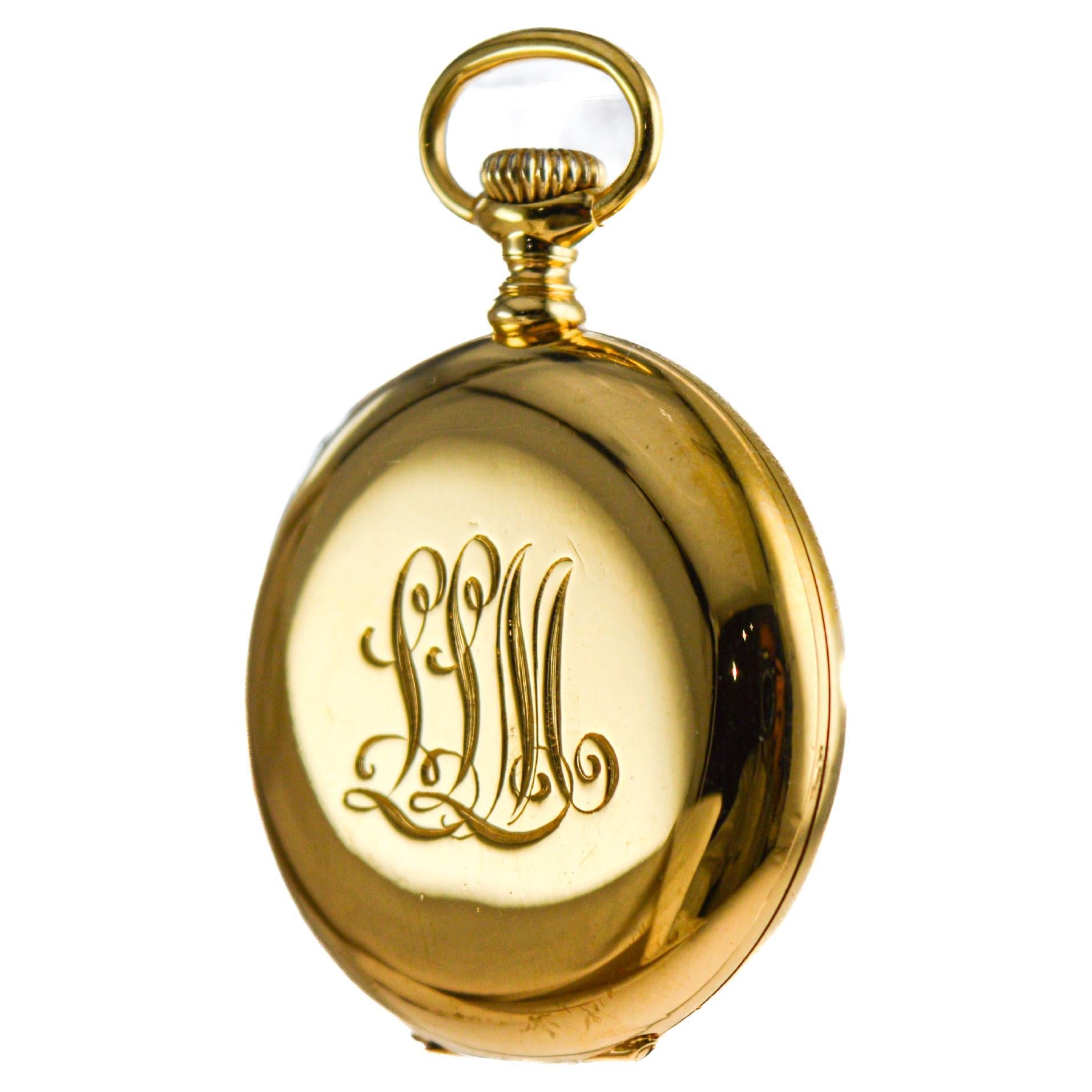 Tiffany & Co 18Kt Gold Pendant Watch with Gold Chain from 1912 Enamel Dial For Sale 7