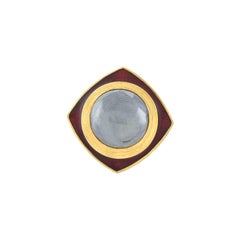 Tiffany & Co. 18kt, Red Enamel and Hematite Clip-On Earrings