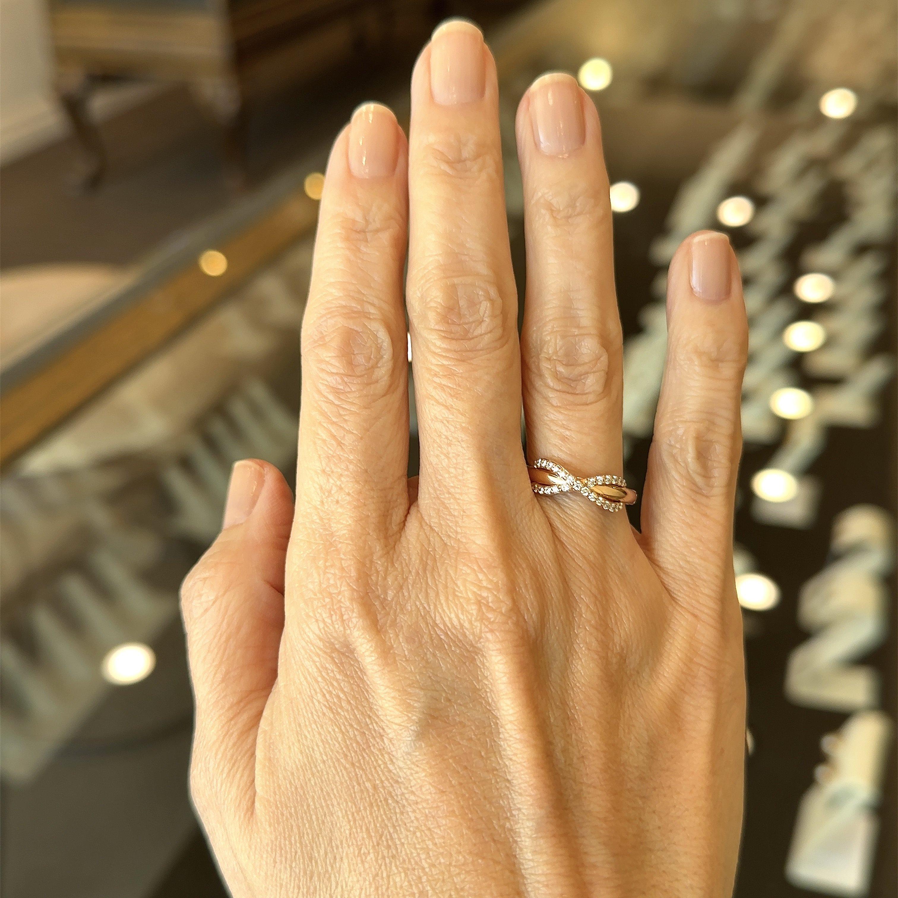 Contemporary Tiffany & Co. 18KT Rose Gold Diamond Infinity Ring