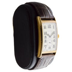 Tiffany & Co. 18Kt Solid Gold Art Deco Watch by Agassiz 1930's Hand Made