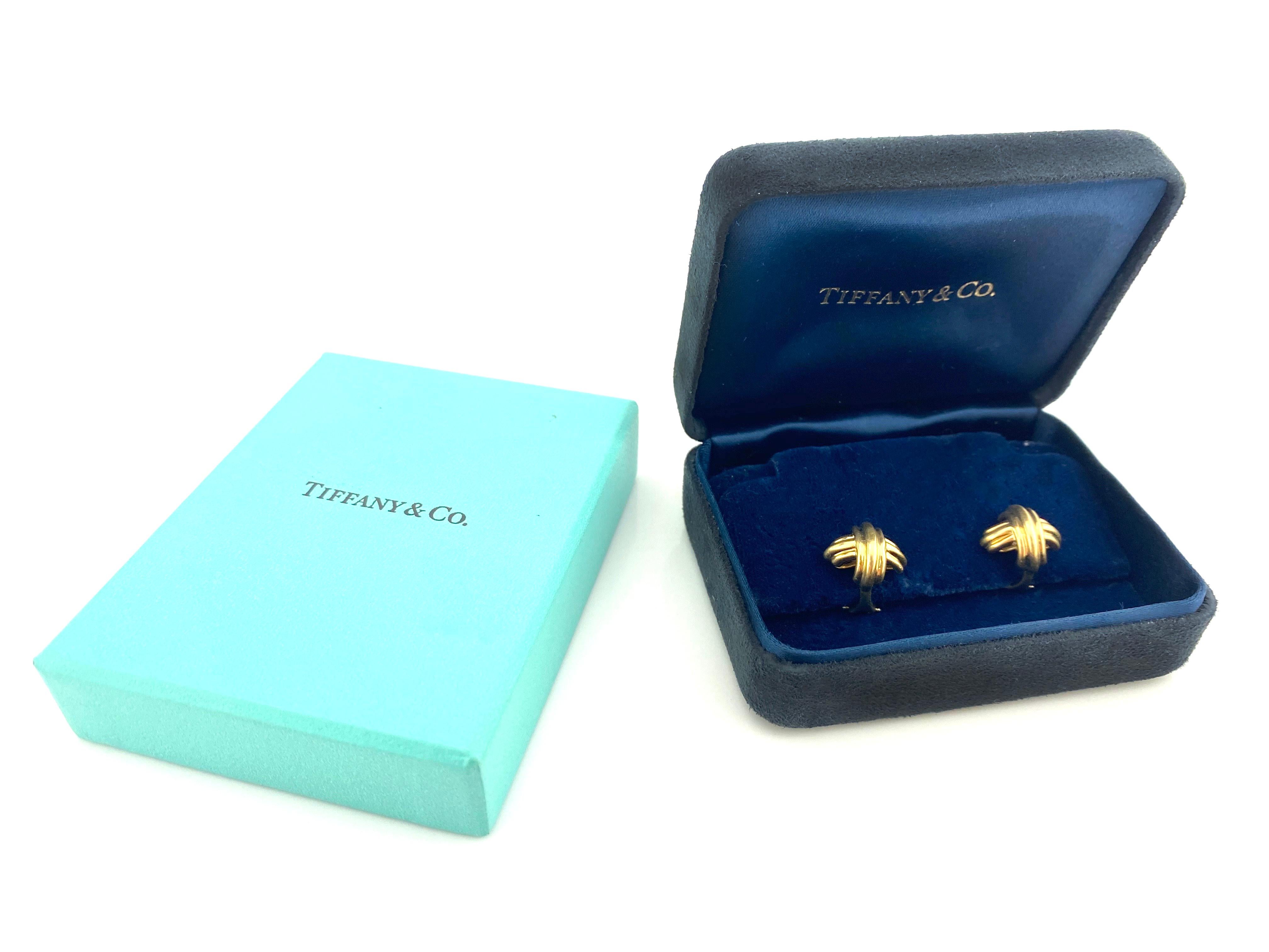 Tiffany & Co. 18 Karat Yellow Gold Ladies Clip-On Earrings 1