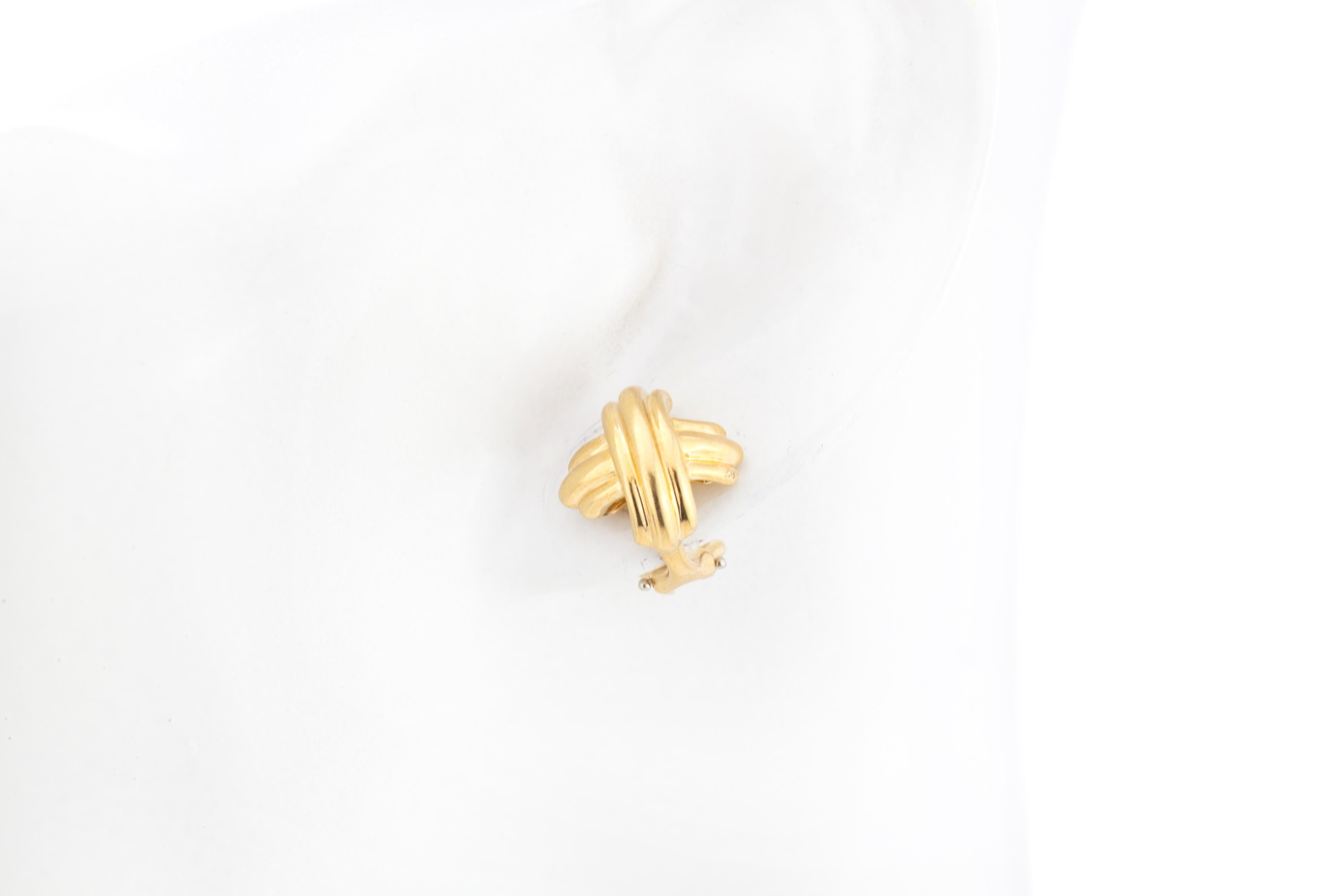 Tiffany & Co. 18 Karat Yellow Gold Ladies Clip-On Earrings 3