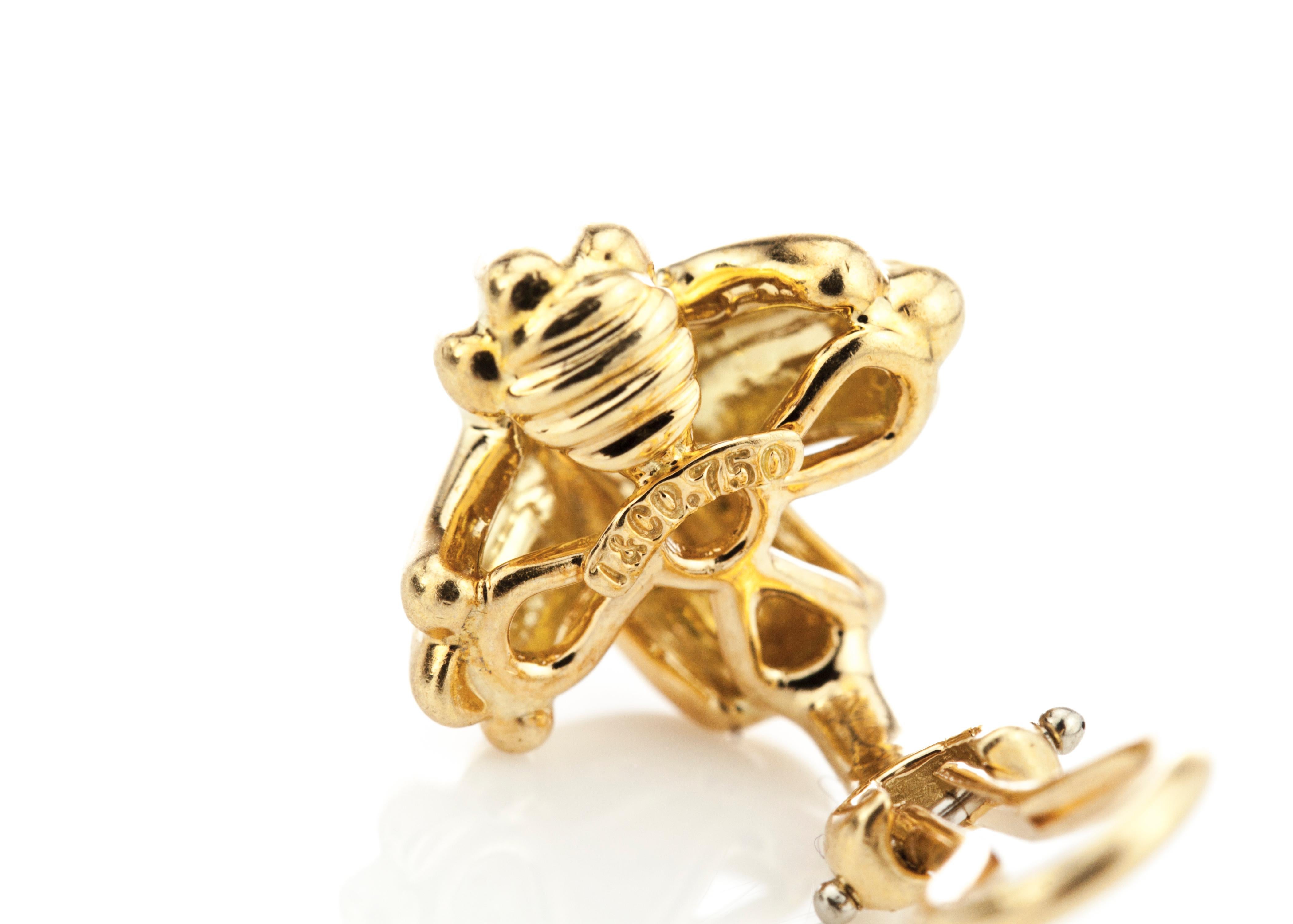 Tiffany & Co. 18 Karat Yellow Gold Ladies Clip-On Earrings 4