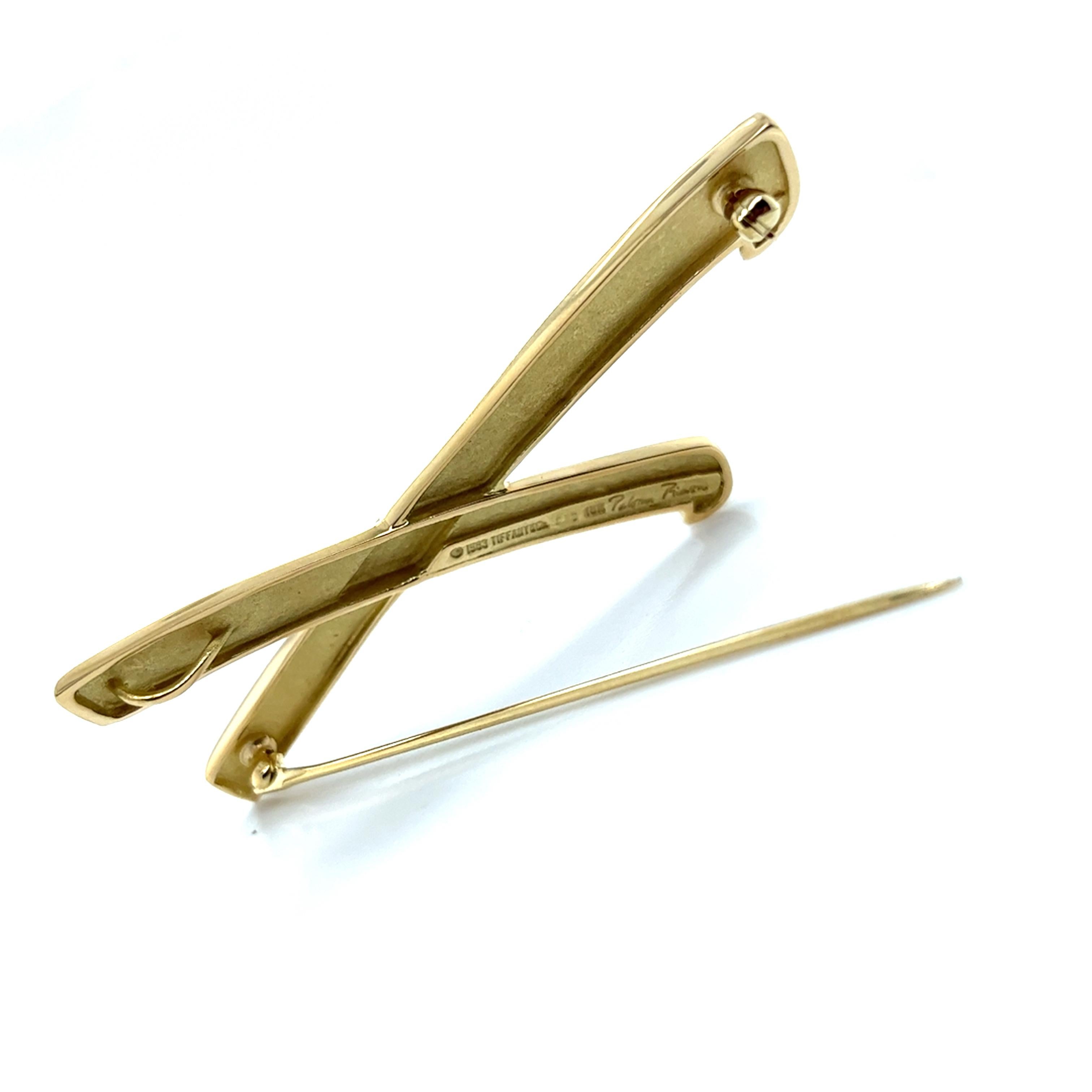Contemporary Tiffany & Co  18Kt Yellow Gold Paloma Picasso Earrings and Brooch 1983 23.90 grs For Sale
