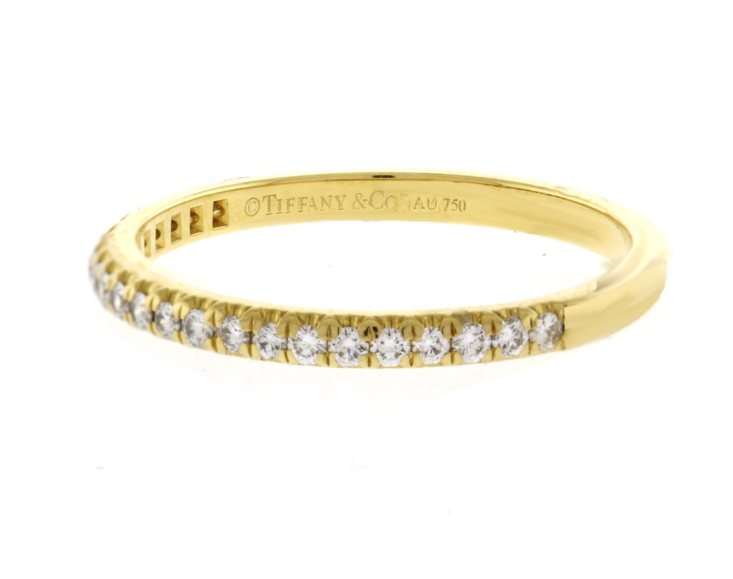 Round Cut Tiffany & Co. 18kt Yellow Gold Soleste Band