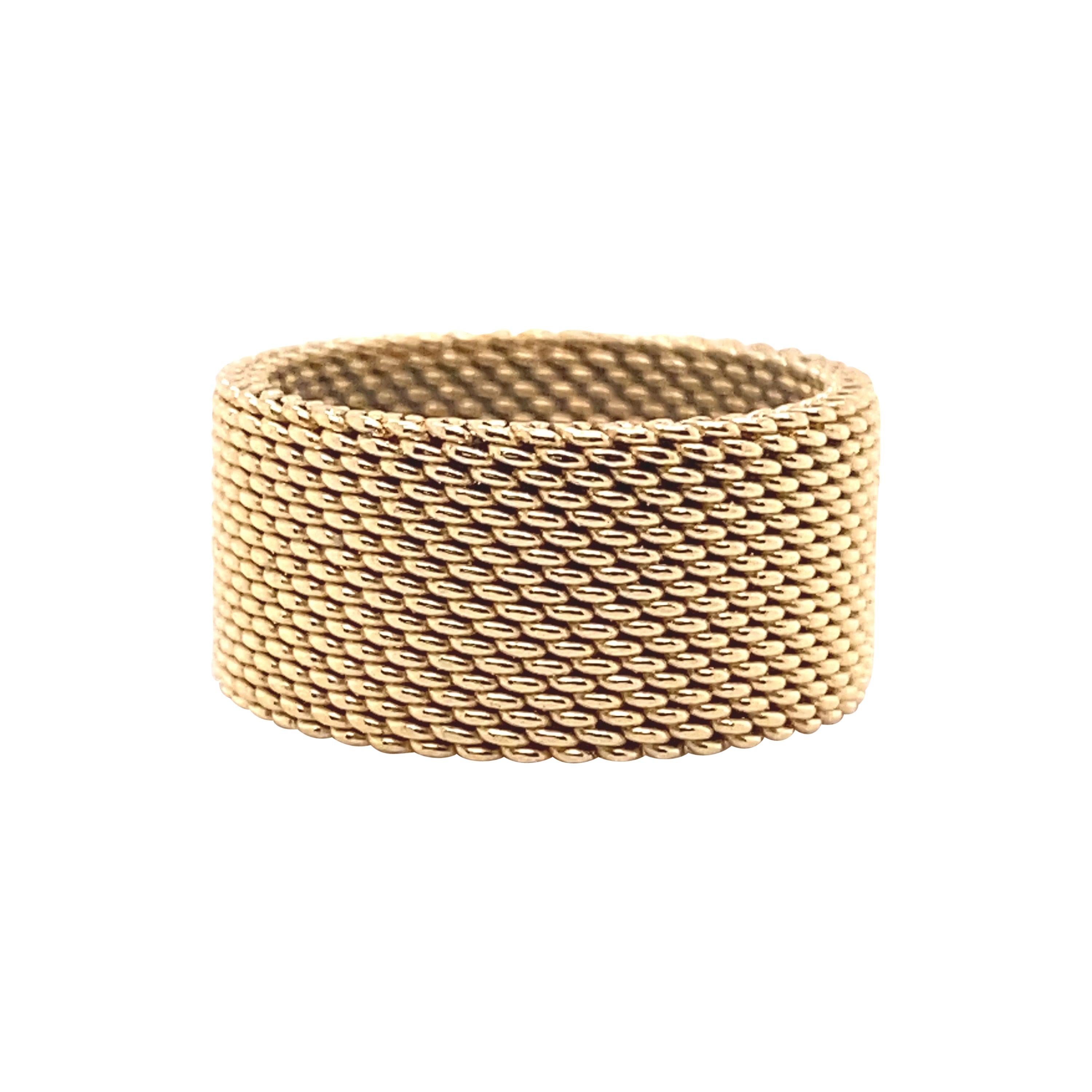 Tiffany & Co 18kt Yellow Gold Somerset Mesh Wide Band Ring