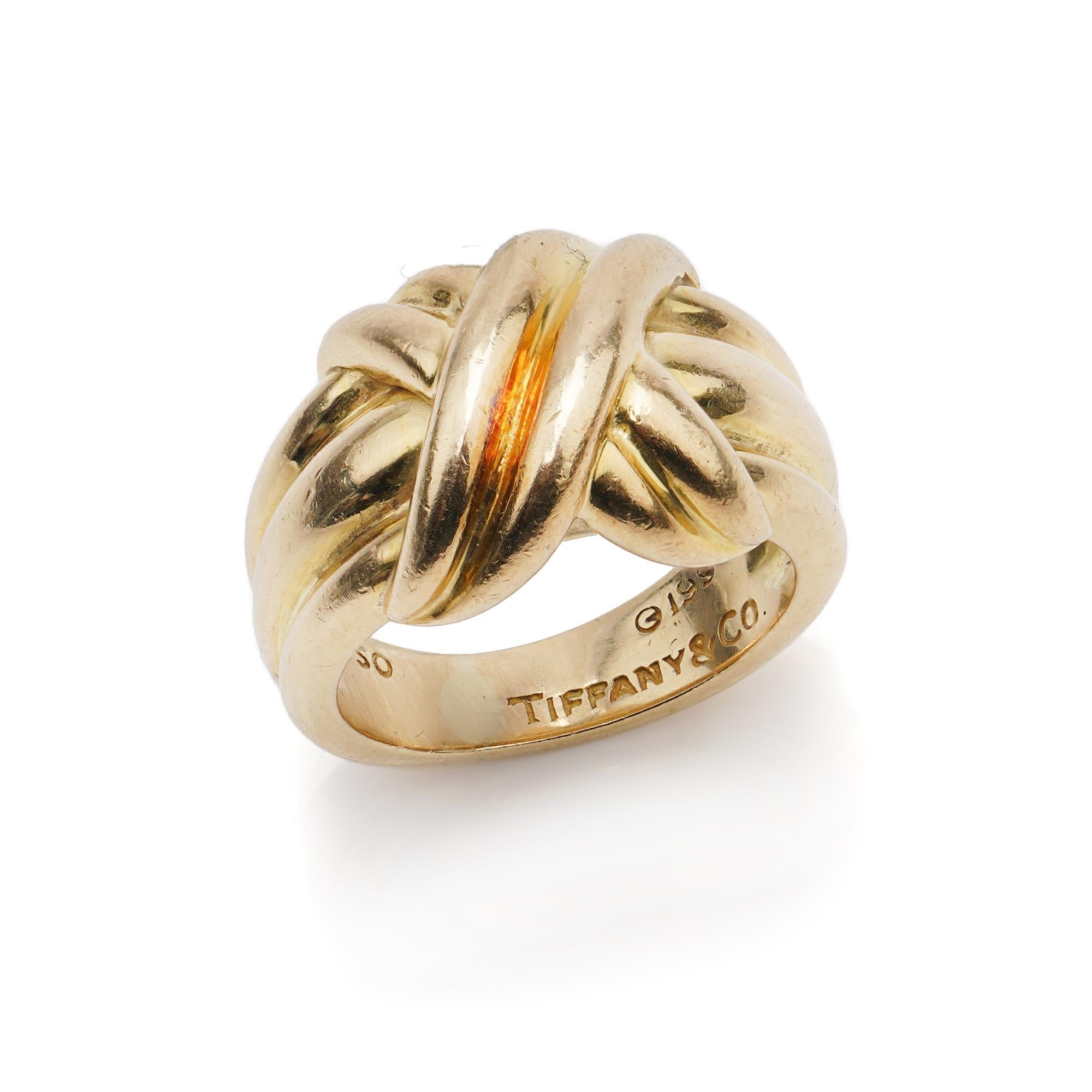 Tiffany & Co 18kt Yellow Gold X-Shaped Ring 3