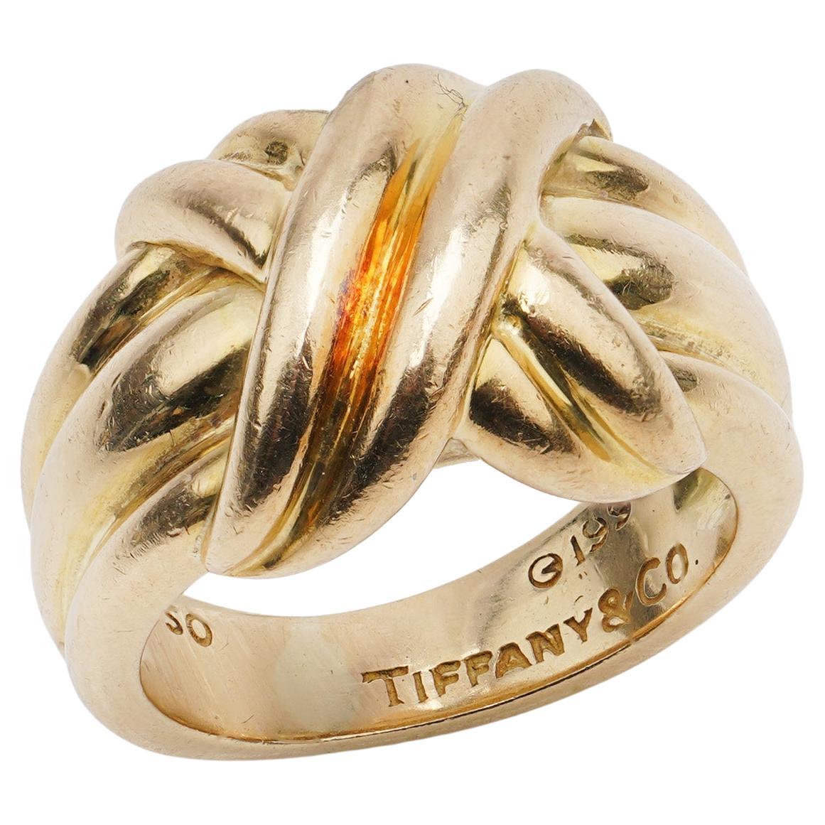 Tiffany & Co 18kt Yellow Gold X-Shaped Ring