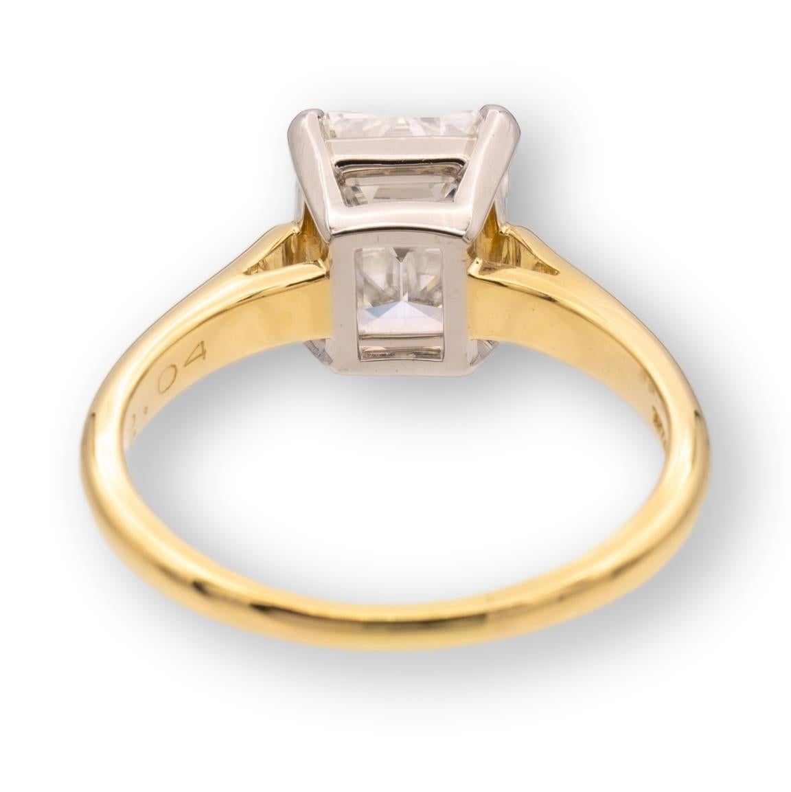 Women's Tiffany & Co. 18KY 2.04ct IVVS2 Emerald Cut Diamond Solitaire Engagement Ring