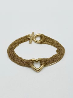 Tiffany & Co. 18 Karat Yellow Gold Heart Mesh Toggle Bracelet