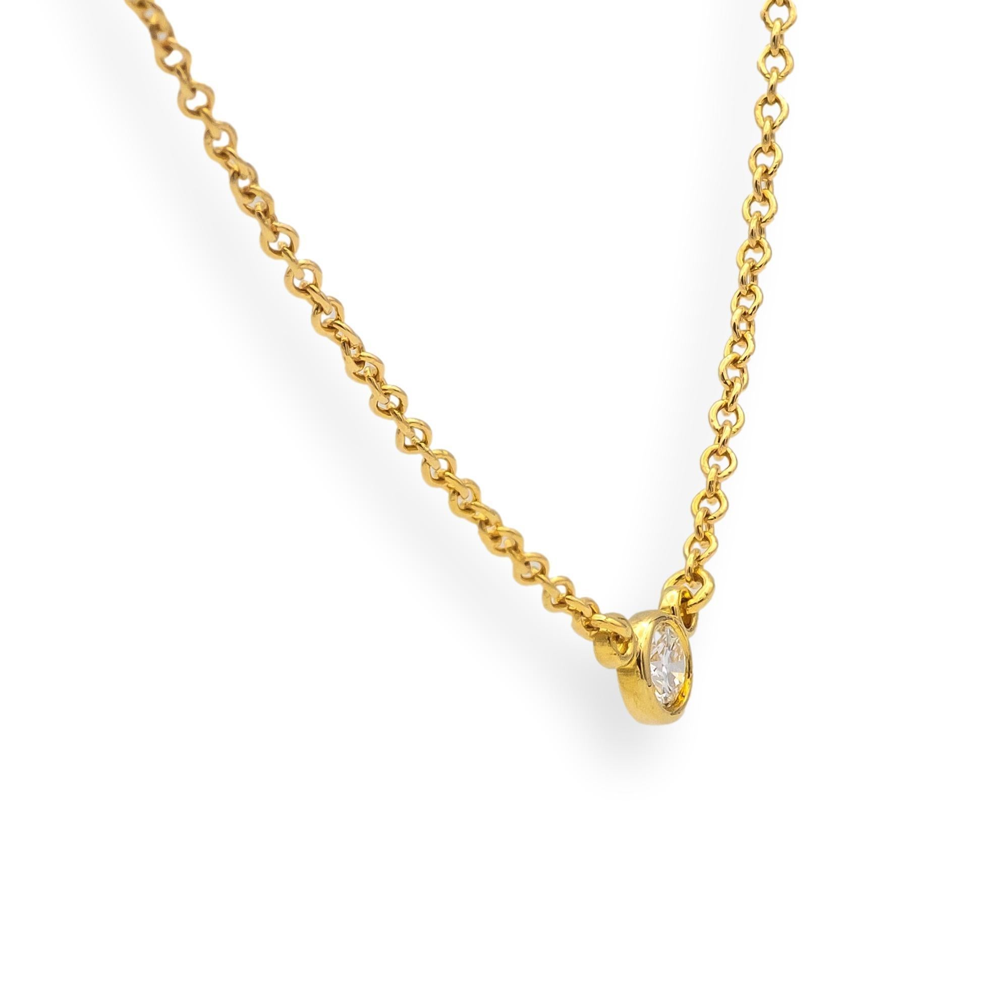 Tiffany & Co. 18KY Peretti Bezel Diamond by the Yard Necklace 16