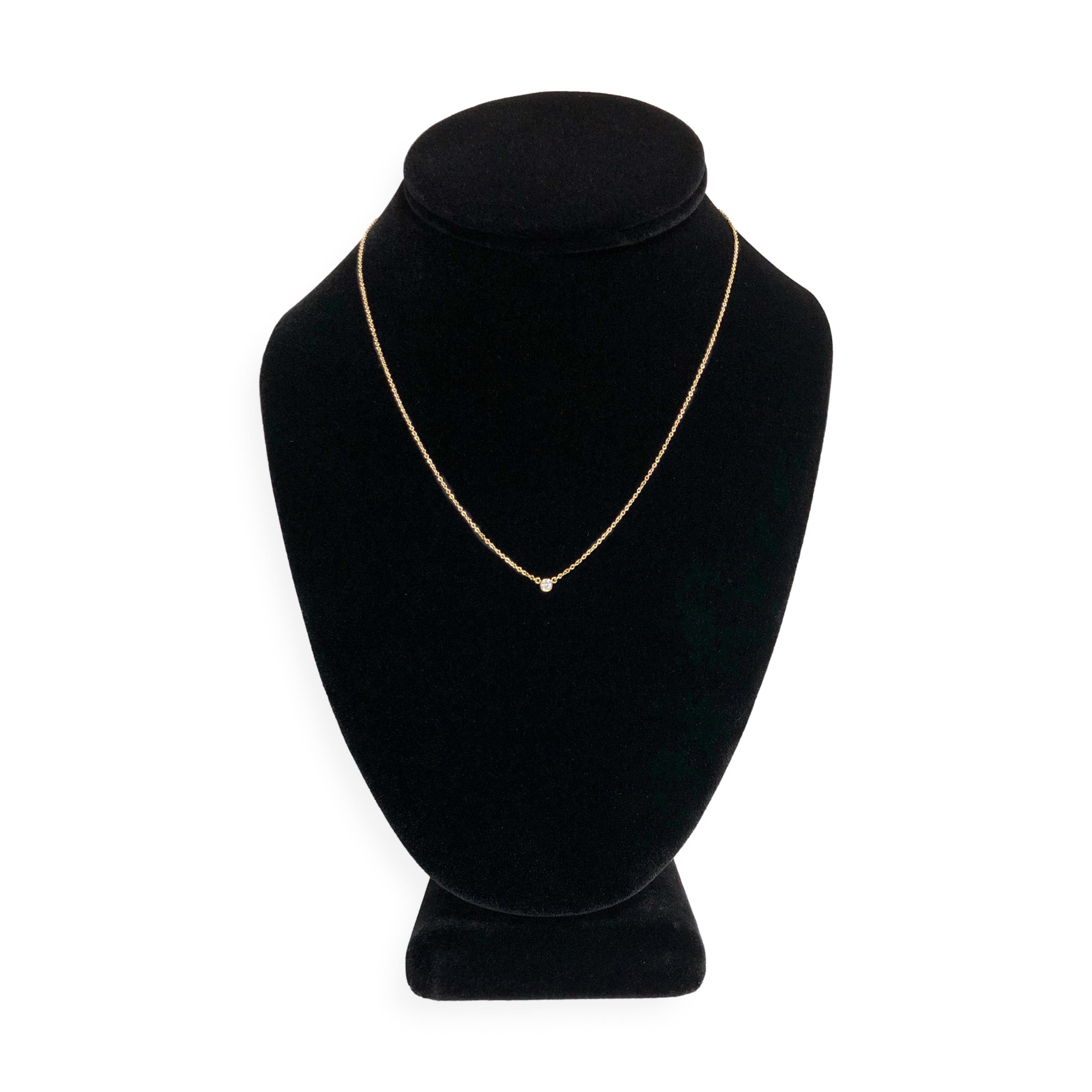 Tiffany & Co. 18KY Peretti Bezel Diamond by the Yard Necklace 16