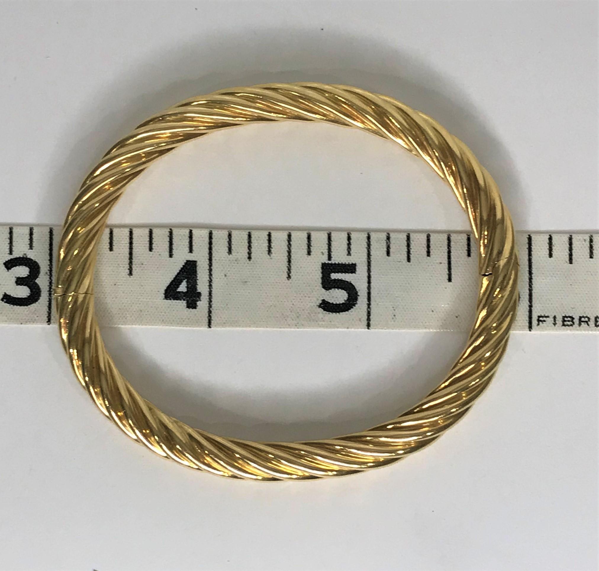 Tiffany & Co. 18ky Twisted Bangle Bracelet In Excellent Condition In Cincinnati, OH