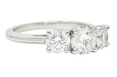 Tiffany & Co. 1.90 Carats Diamond Platinum Three Stone Ring
