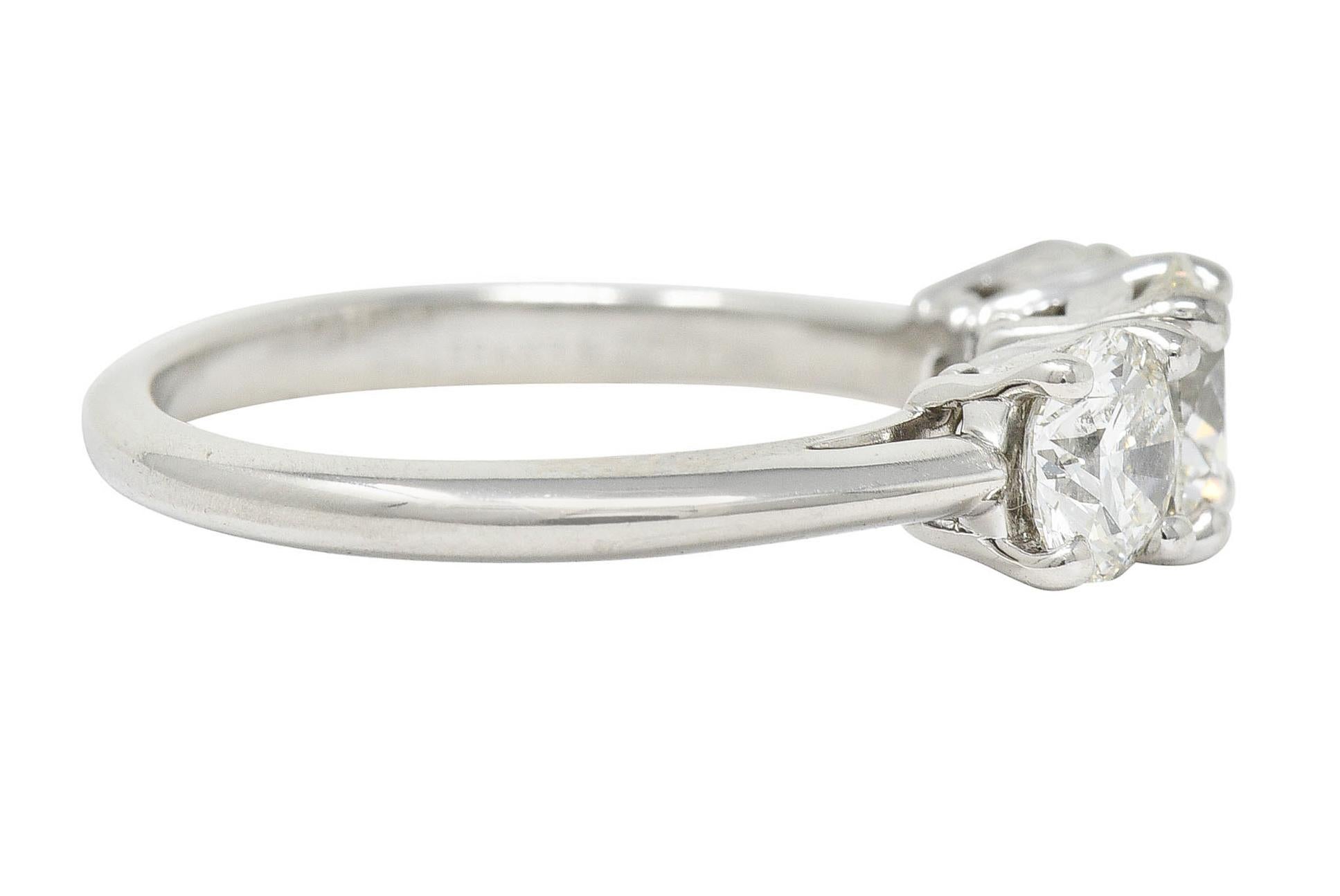 Contemporary Tiffany & Co. 1.90 Carats Diamond Platinum Three Stone Ring
