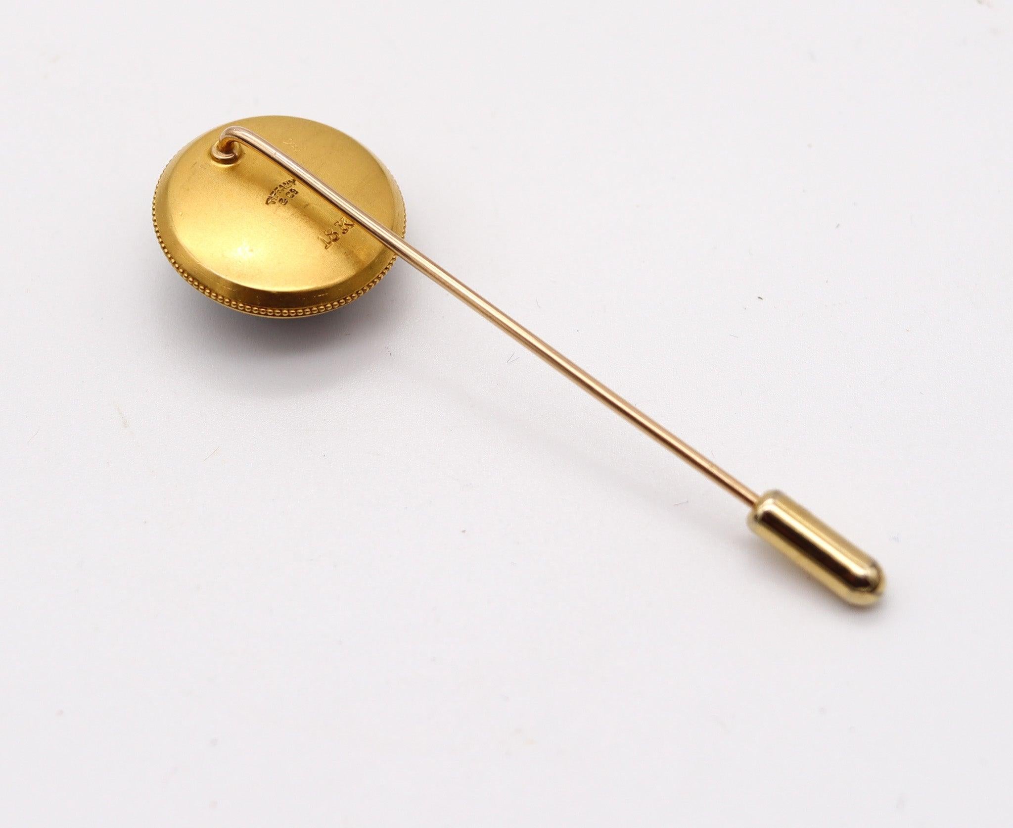 Femenino o masculino TIFFANY & CO. 1900 Alfiler de perro esmaltado de cristal de Essex eduardiano en oro amarillo de 18 quilates en venta